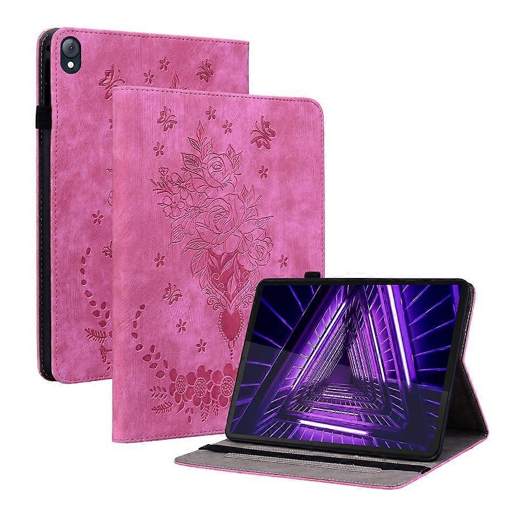 Kunstleder Geldbörse Fall für Lenovo Tab K10 10.3 Zoll Tablet, Rose Red, Mit Stift Halter, Kickstand Flip und Winkelanpassung