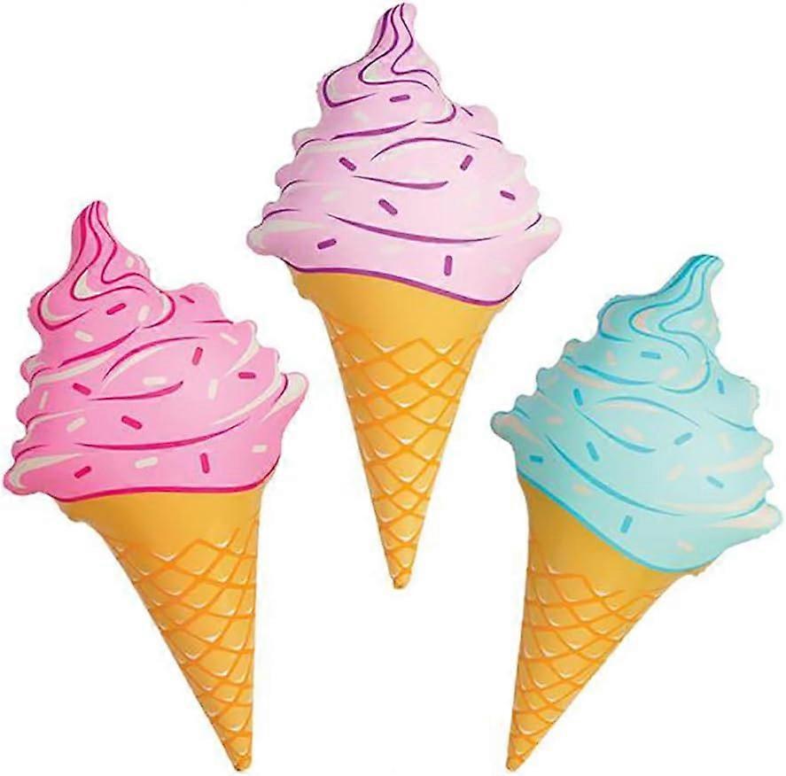 Pack of 3 Three Giant Inflatable Ice Cream Cones for Summer Party
