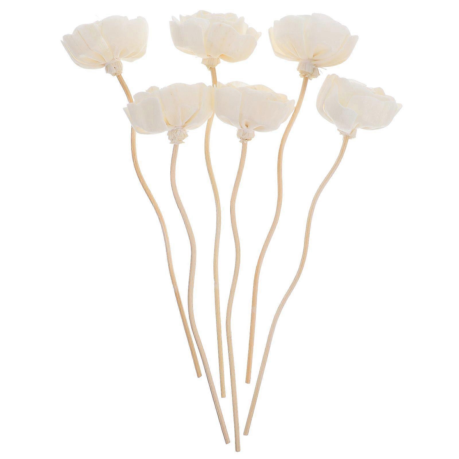 6pcs Reed Diffuser Sticks Flower Refill Essential Oil Aroma Diffuser Rattan Reeds Decorative Flower Diffuser Sticks For Home Fragrance