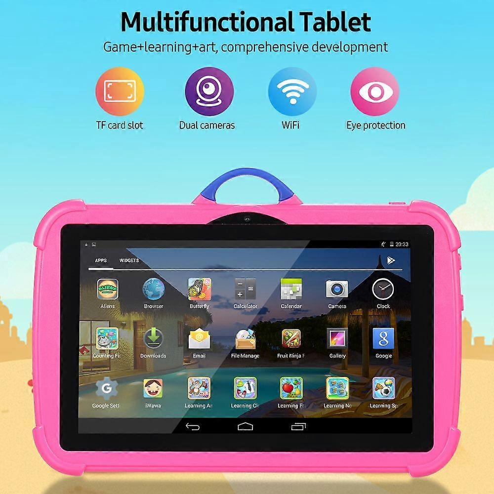 Q8 7 inch Kids Tablet IPS Screen 1024*600 Resolution 1GB+8GB Memory Android 6.0 Support WiFi/BT Connection Blue US Plug