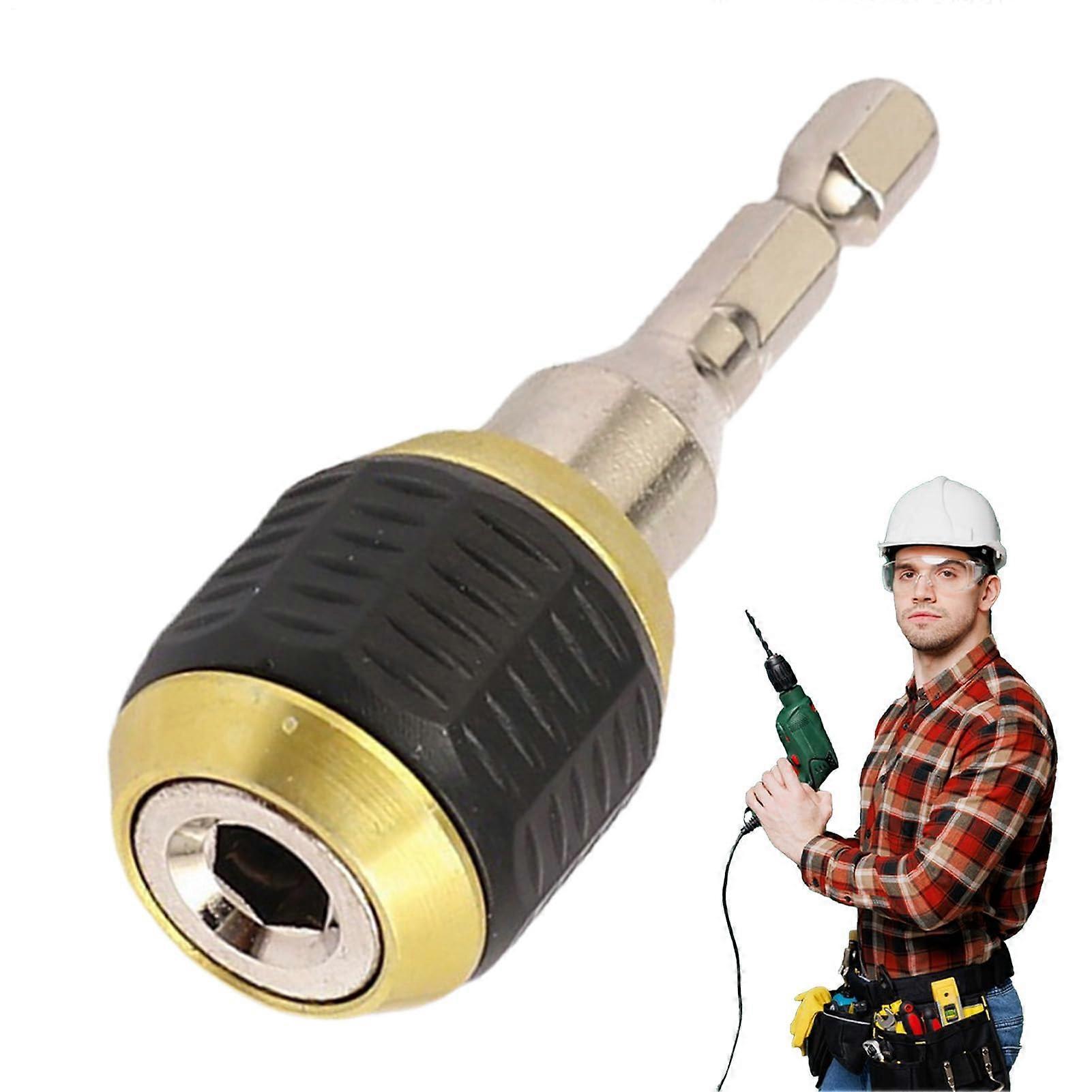 Drill Extension Bit Holder | 60mm Metal Hexagonal Self-Locking Bit Holder for Mechanics and Professionals