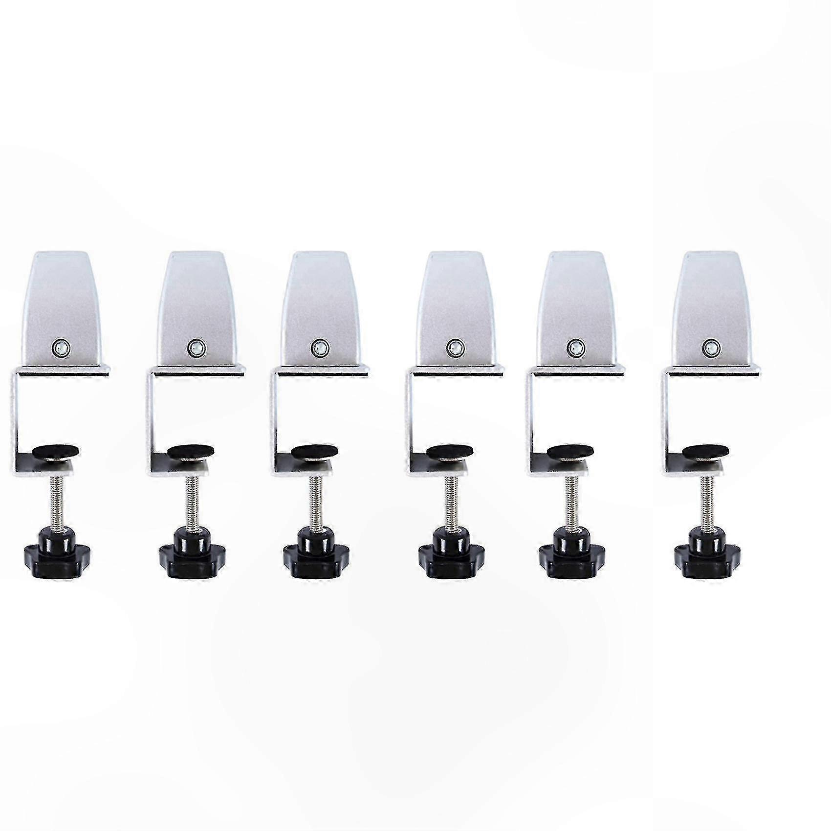 6-Pack Desk Divider Clamps for Office Privacy Screens and Partitions