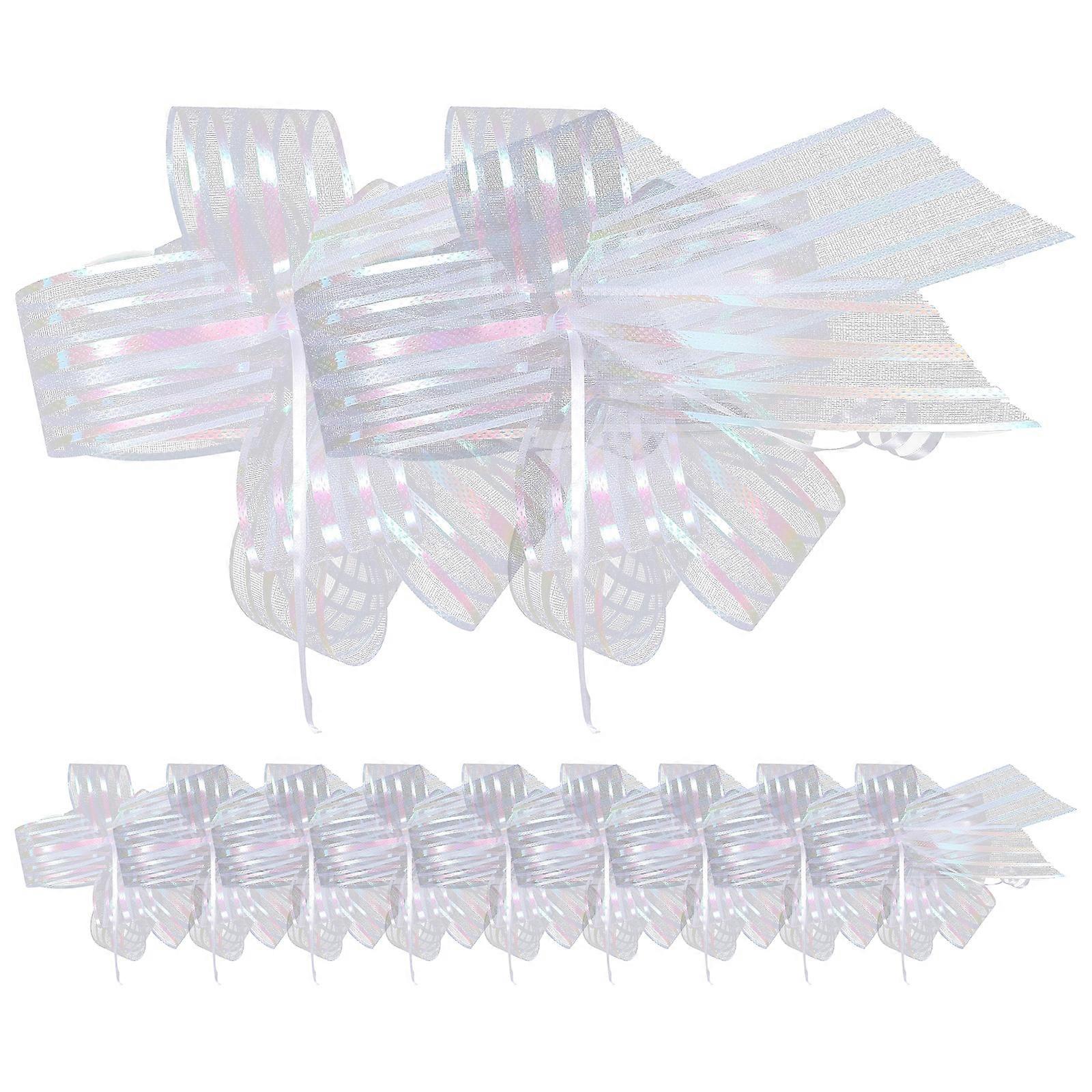 Chiffon Pull Bows 20Pcs White for Gift Box Bow Decoration and Versatile Use