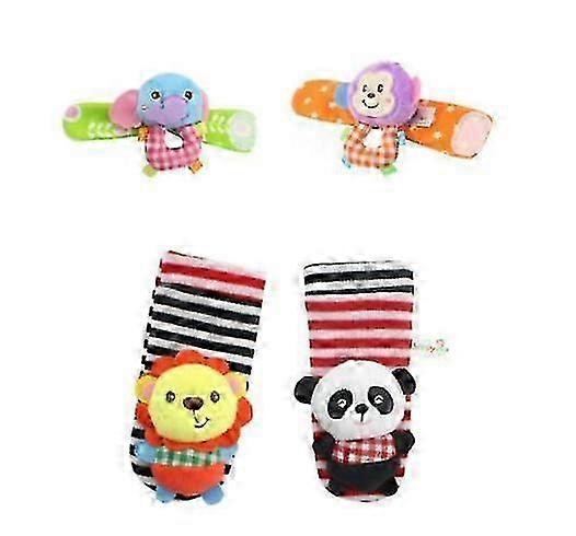 Soft baby socks toy rattle and foot guard (funny butterflies and la...