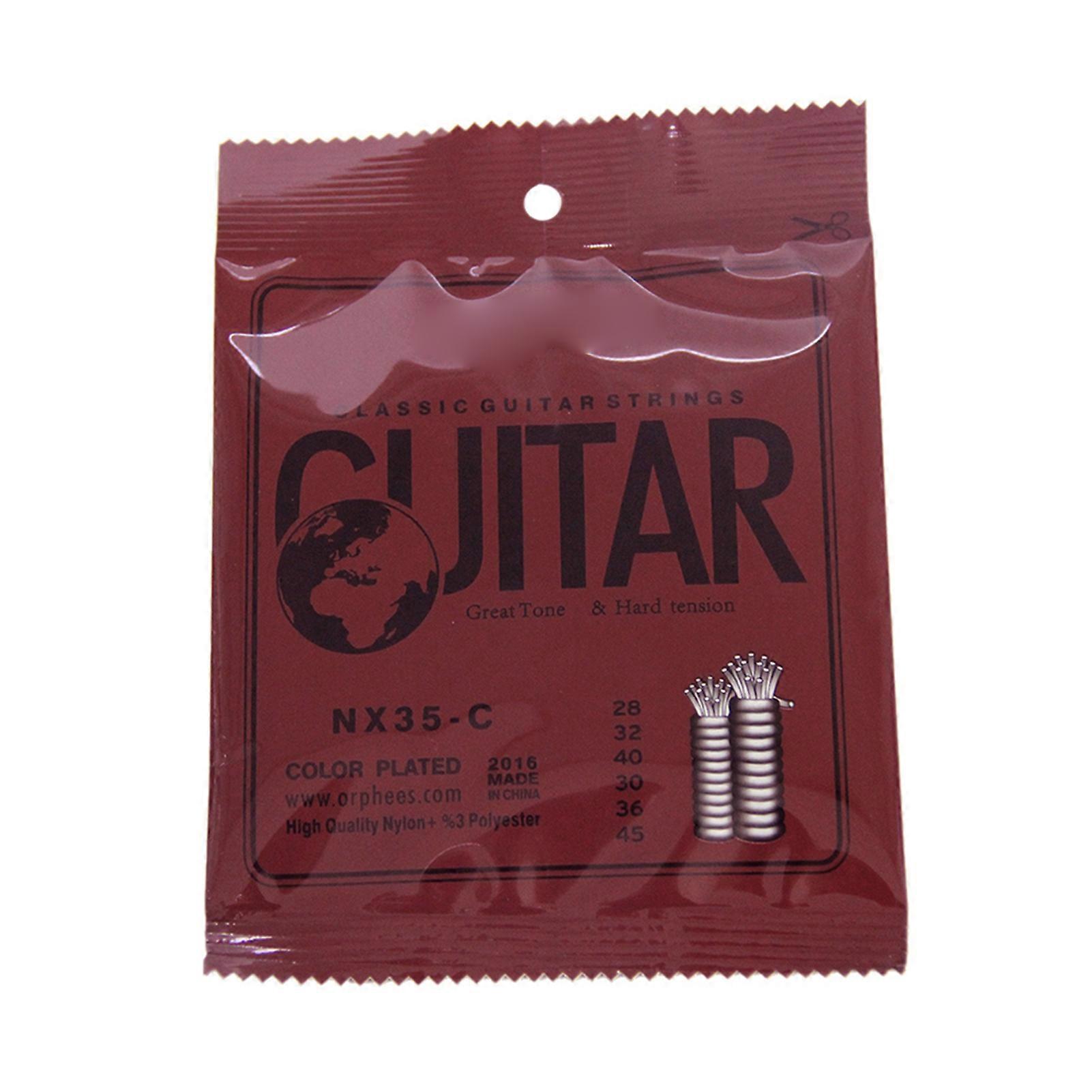 Orphee NX35-C Nylon Classical Guitar Strings 6pcs Set .028-.045 Hard Tension Steel Plated Nylon Core Replacement Strings