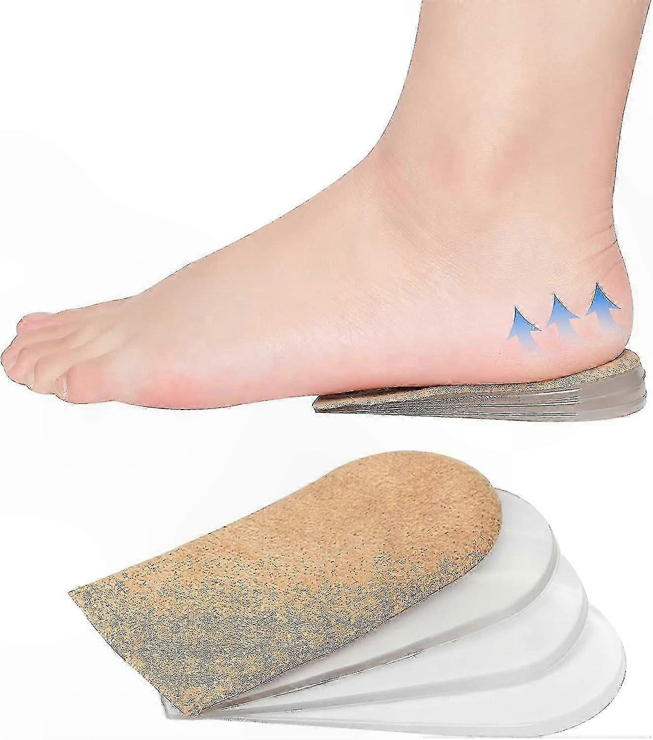 Adjustable Orthopedic Heel Lifts for Leg Length Discrepancy, 4 Layers - Height Increase Insoles for Heel Spurs & Achilles Tendon Support
