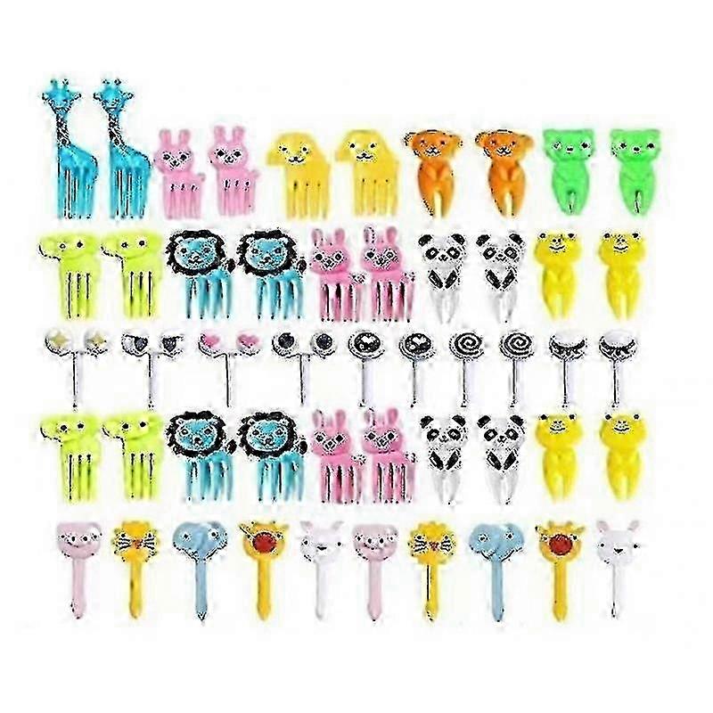50pcs Mini Dessert Fork Kids Plastic Decorative Mini Cartoon Kids T...