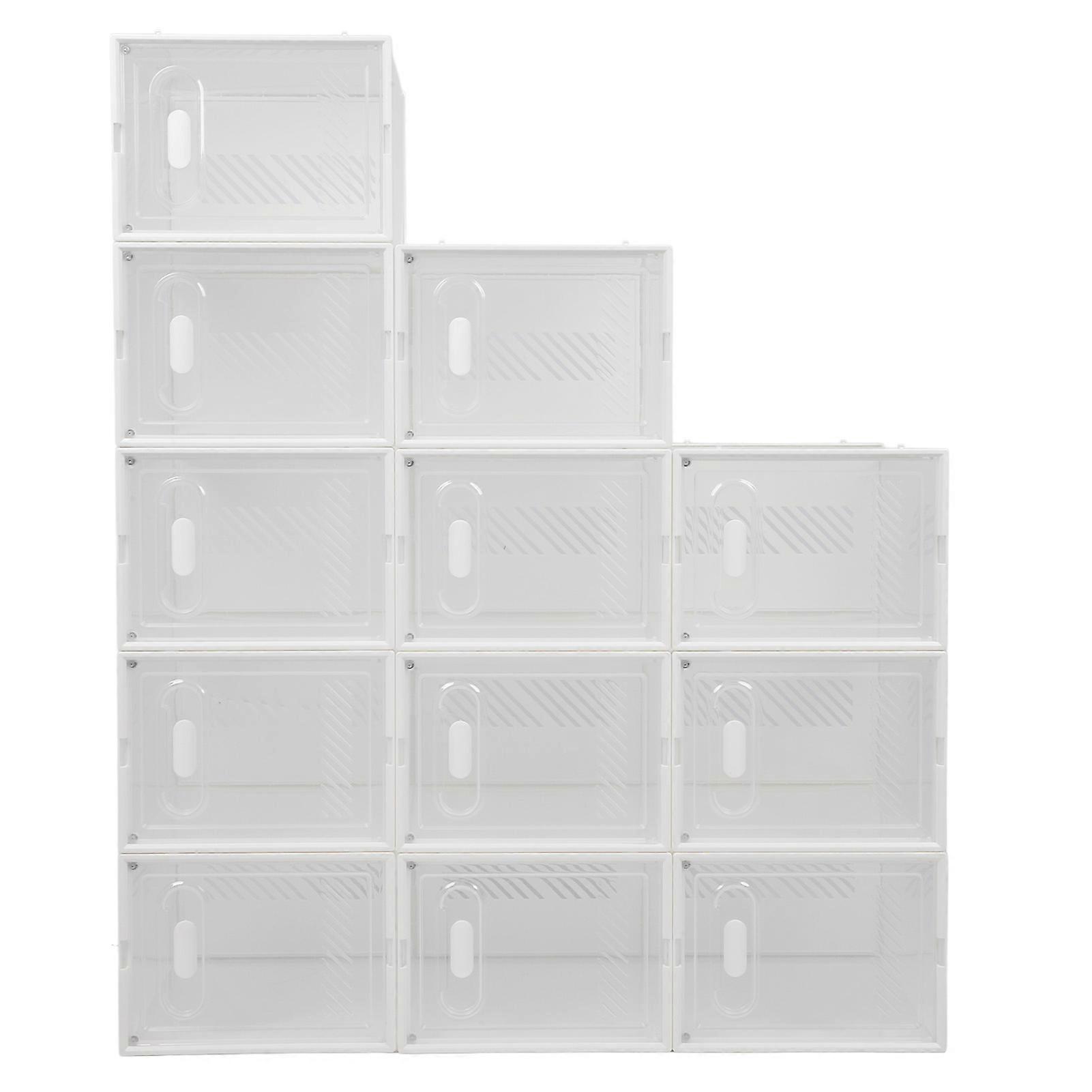 Clear Plastic Shoe Boxes 25x33.2x18.7cm Stackable Display Case Rack
