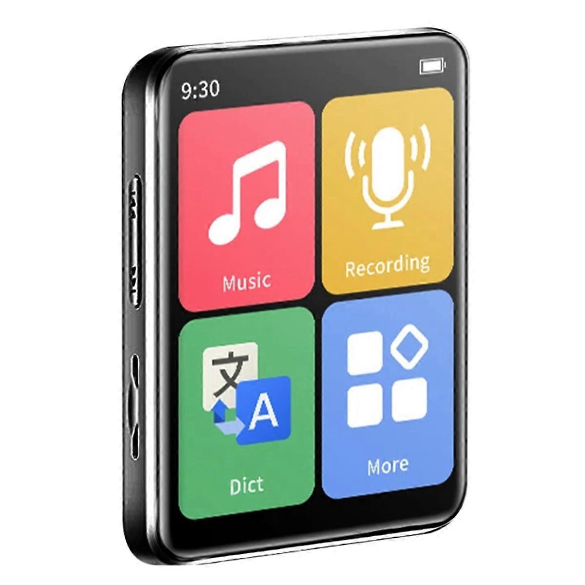 Bluetooth 5.0 MP3 Player Full Touch Screen Student Hifi Sport Music Player Mp4 Video Player Built in Speaker,A