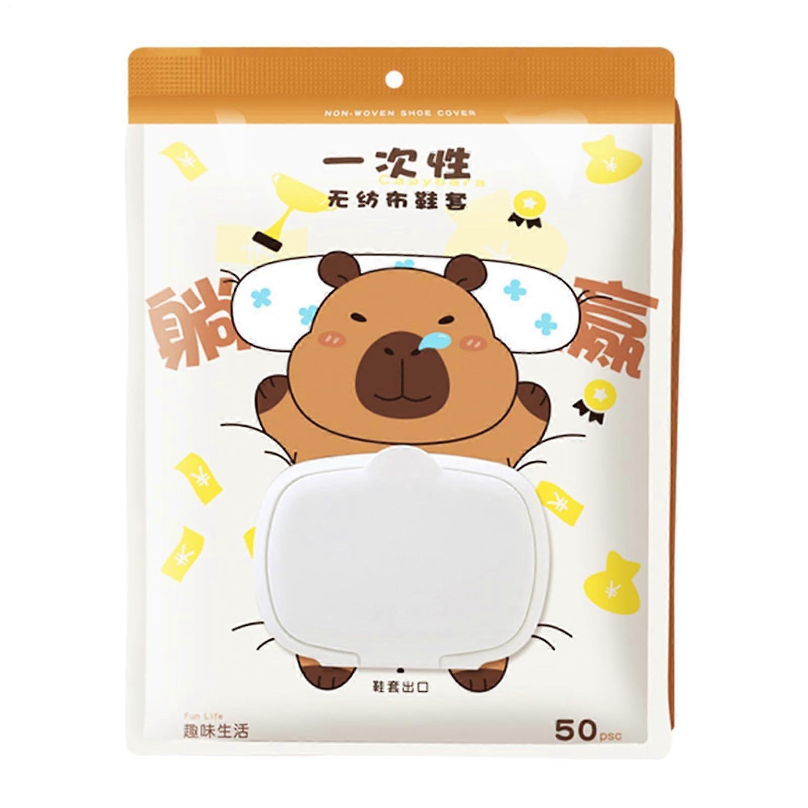 Cute Shoe Covers Capybara Booties SlipResistant Nylon Material Size M/L LabGrade Floor Protection Portable Foot Covers