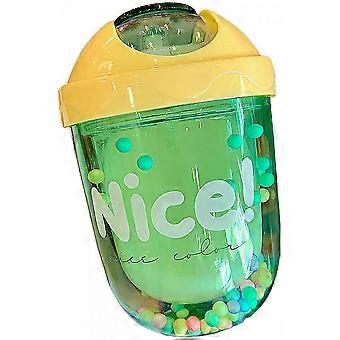300 ml Kapakl Kk Su Barda Byk Kapasiteli Szdrmaz Su iesi Kz ocuklar iin Doum Gn Hediyesi Yeil 300 ml