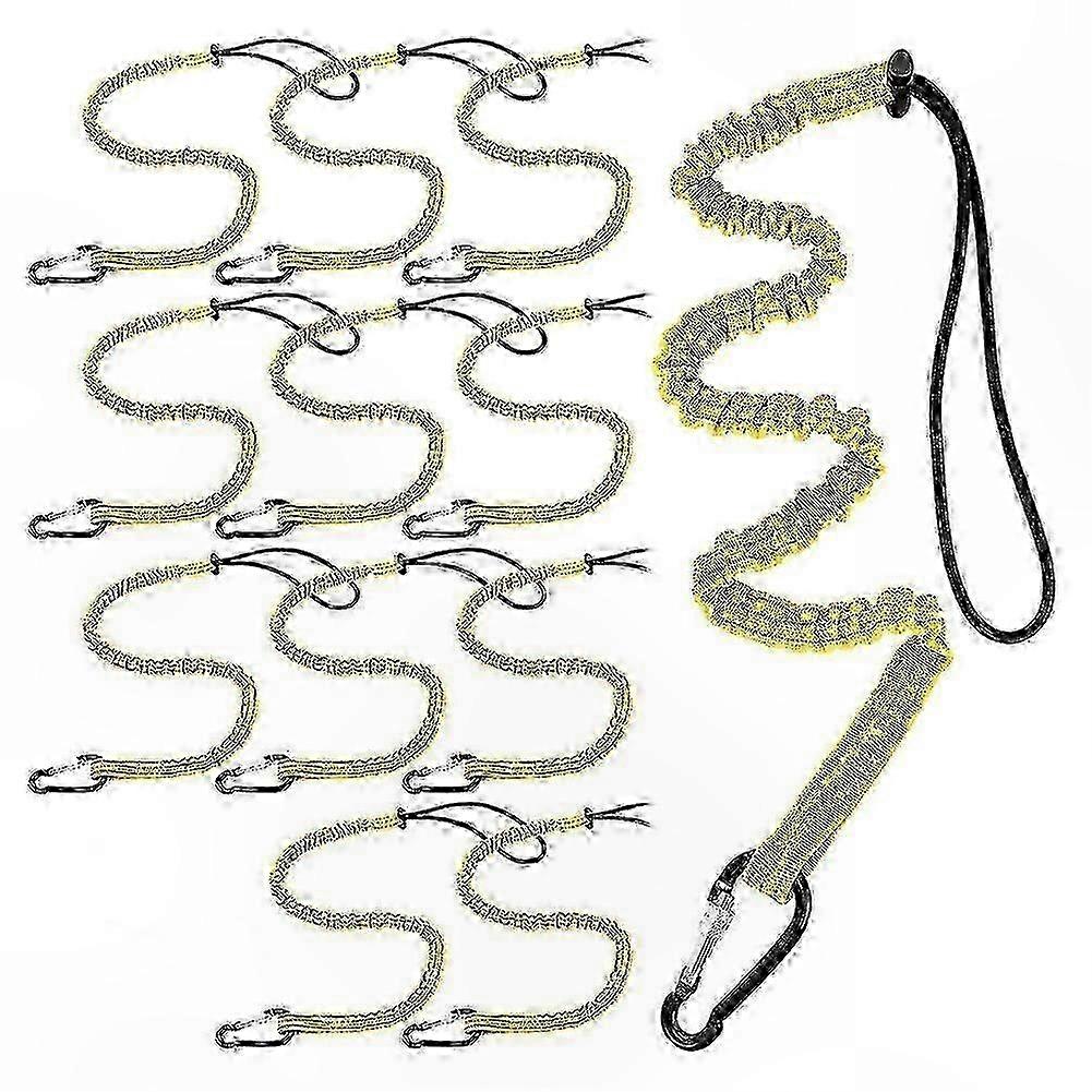 Yellow Tool Lanyard Set with Metal Buckle and Loop End, 12 Pack