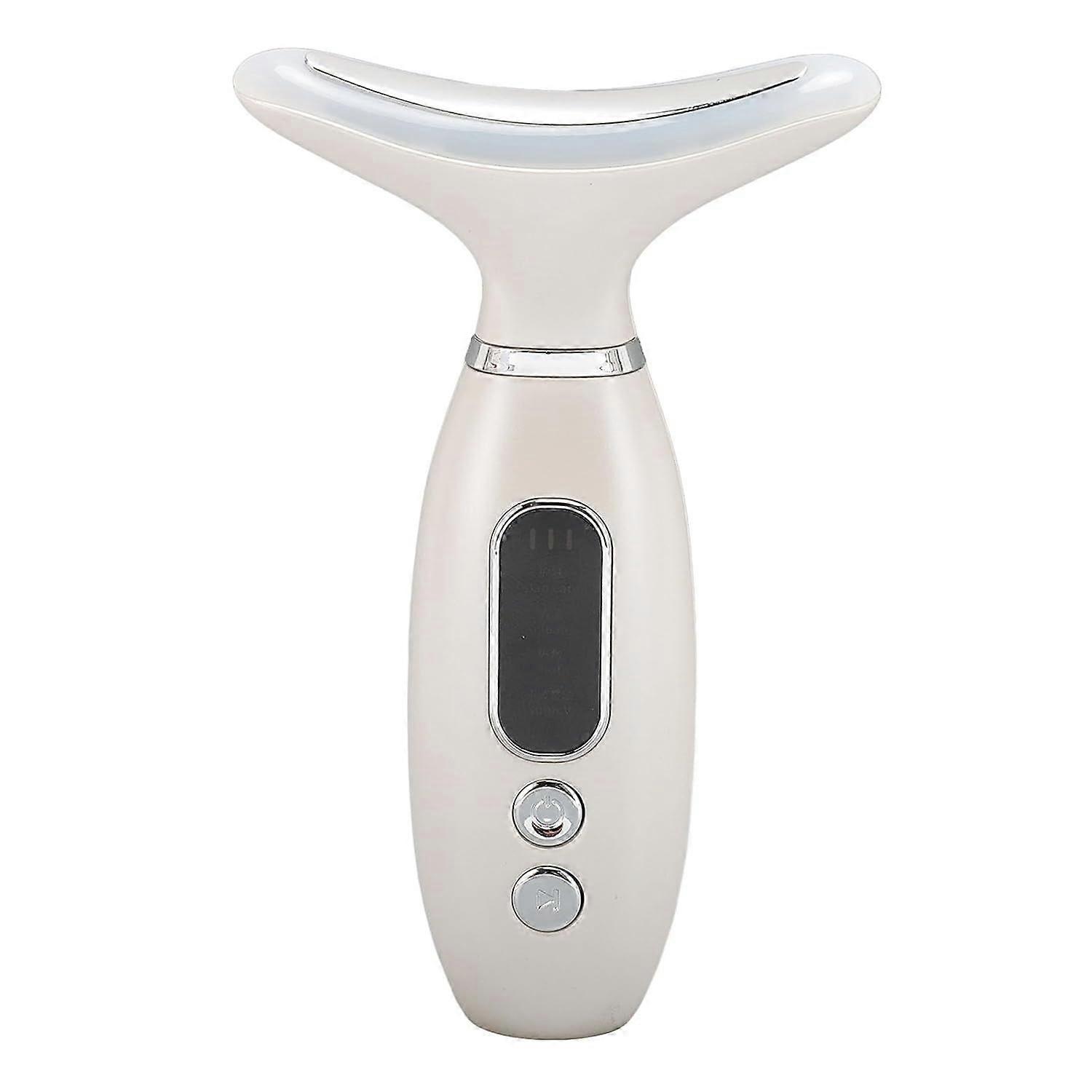 Facial Beauty Massager with Multiple Vibration Levels Skin Activation, Rechargeable Lithium Battery for Face Neck - white