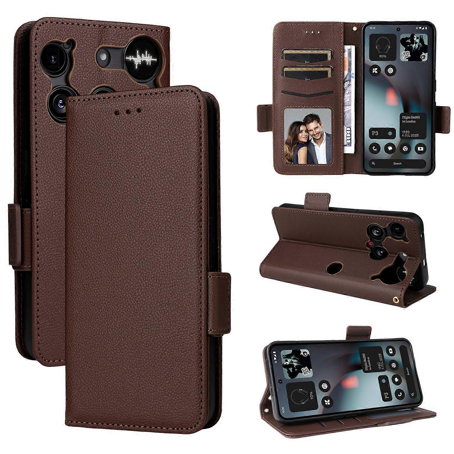 Case for Nothing Phone 3 Shockproof Magnetic Soft TPU Flip Phone Cover with Card Holder Compatible with Nothing Phone 3