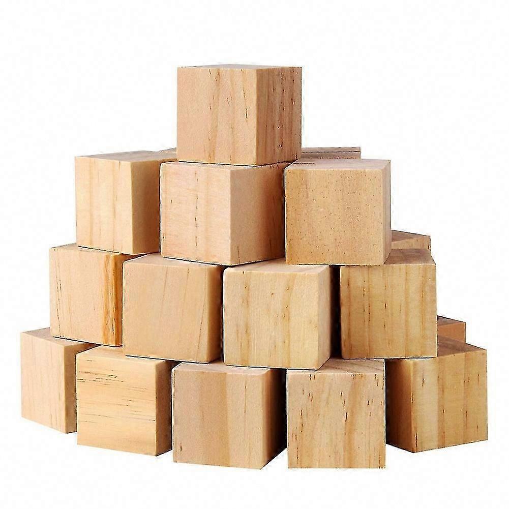 50Pcs Wood Square Blocks for Puzzle Making, Crafts, and DIY Projects