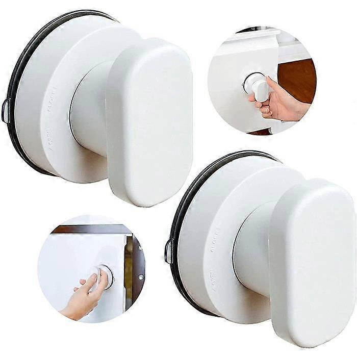 Strong Suction Cup Pull Handles, Suction Cup Door Handle, Bathroom Door Glass Door Pull Handle Knobs - Gold