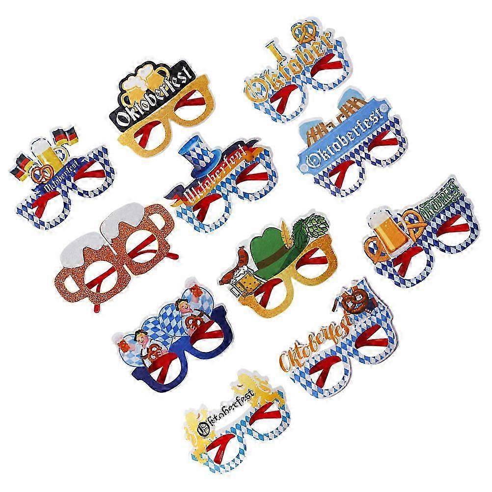 オクトーバーフェストアイウェアノベルティメガネ大人用プラスチック素材正方形のパーティーデコレーション1セット