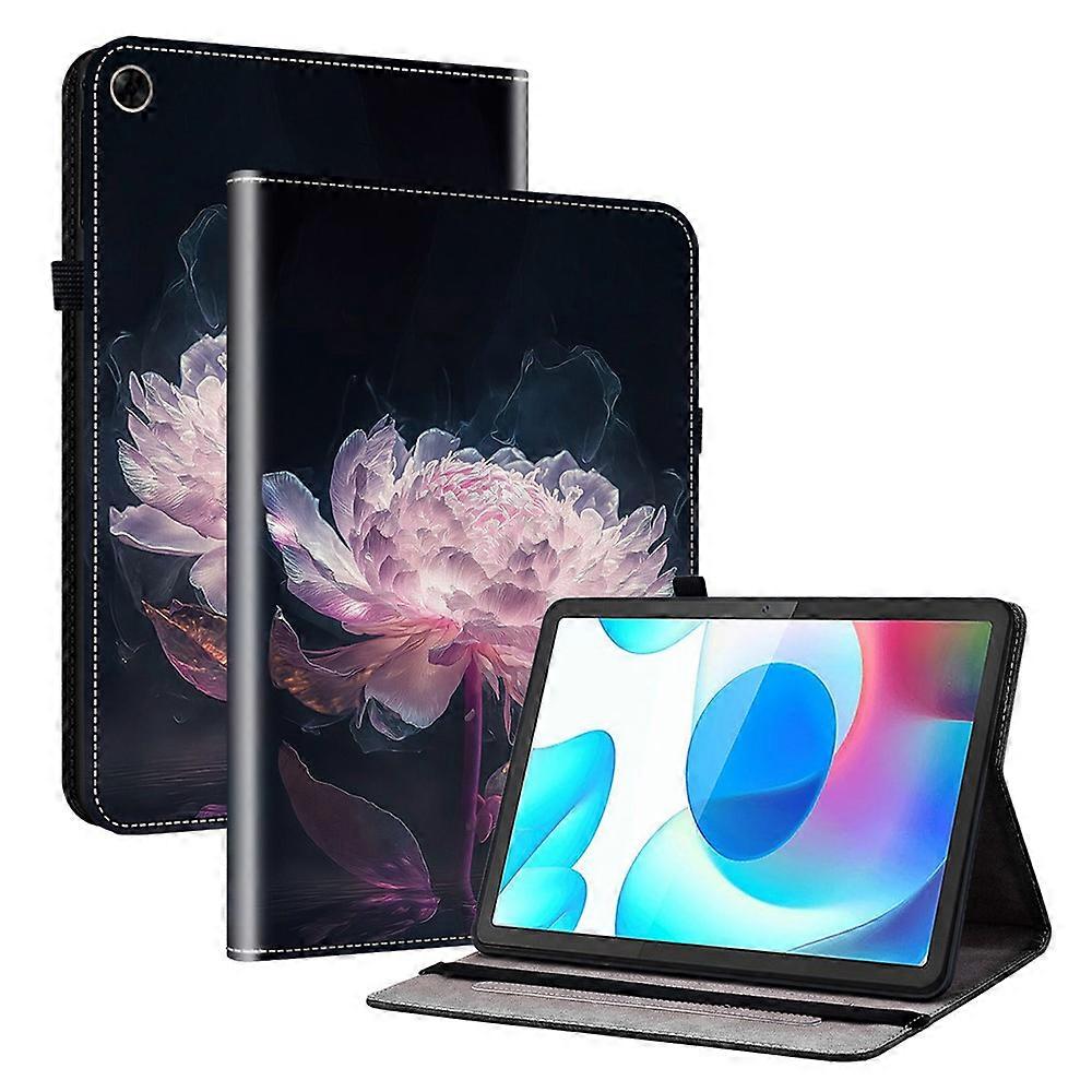 Compatible For Realme Pad Case Stand PU Leather Pattern Printed Tablet Cover