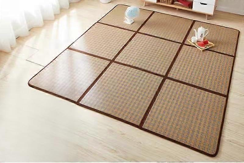 Rattan Futon Mattress Japanese Foldable Non-Slip Mat Breathable Summer Sleeping Floor Mat 180x180 Crawling Game Mat