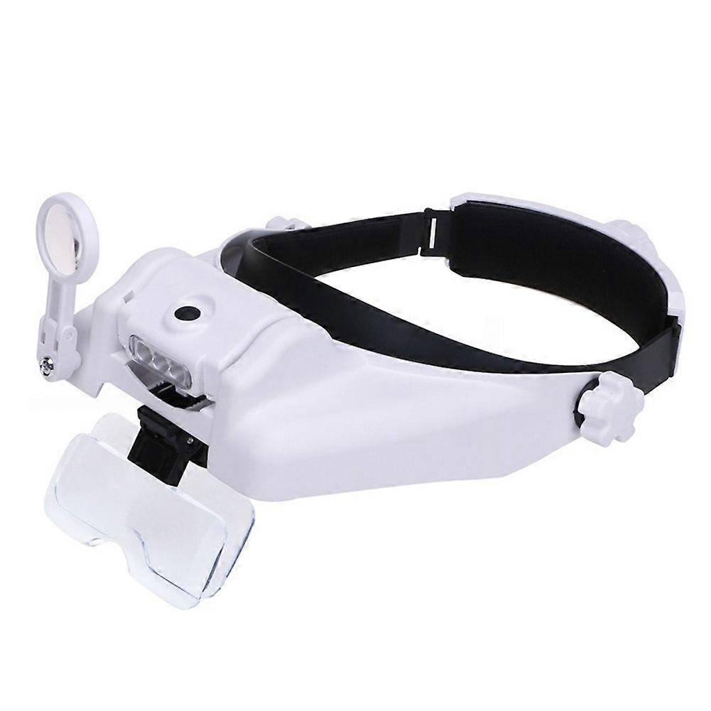 Headband Glasses Magnifier Glass LED Ioupes 5 Individual Interchangeable Lens for Tool Repair Soldering Reading Jeweler