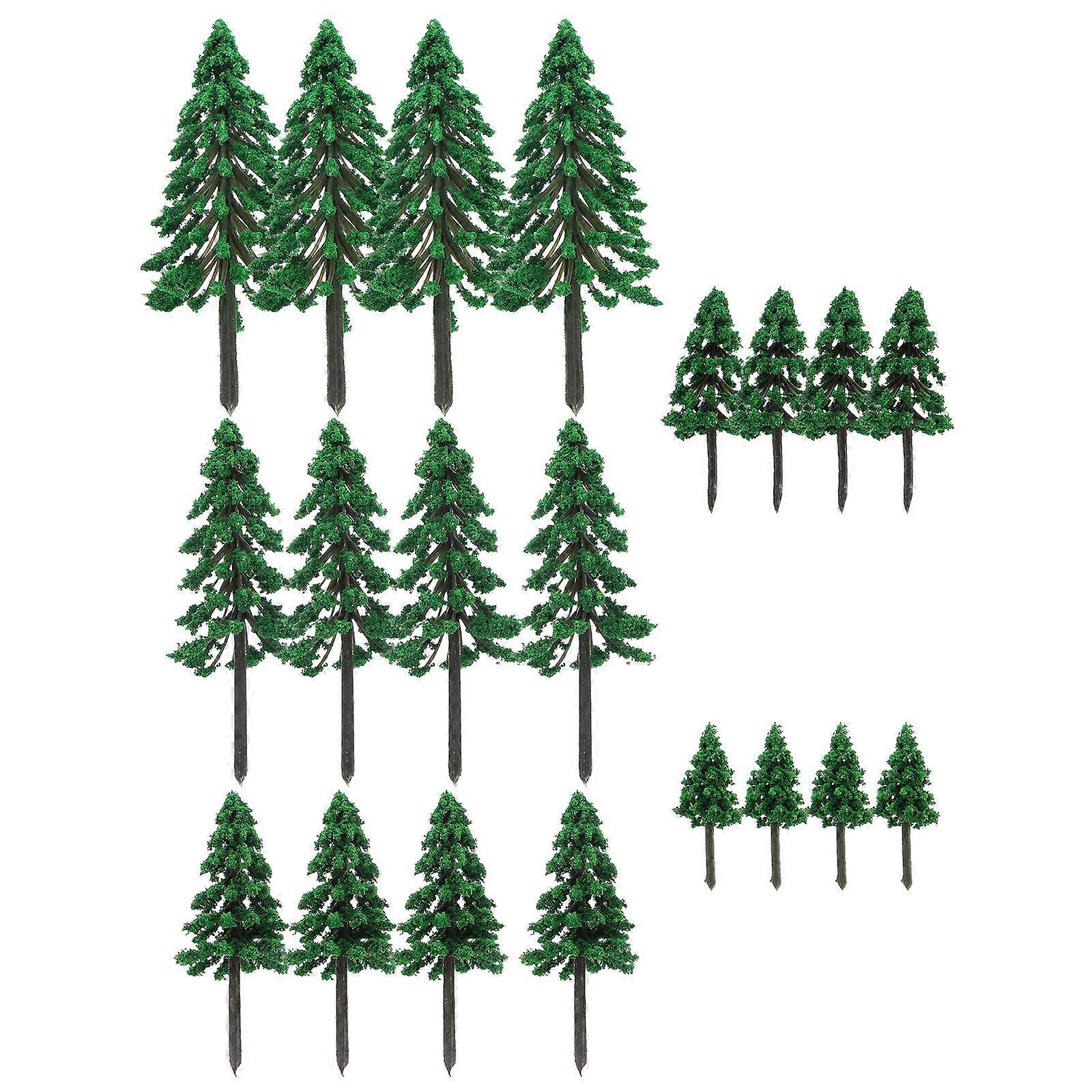 Landscape Tree Models Miniature Model Tree for Decor 20Pcs Green Pine Trees