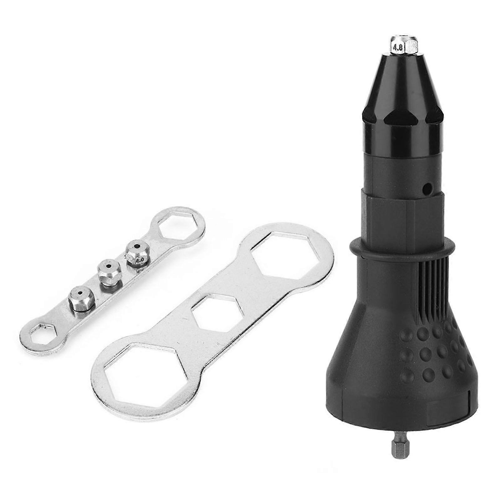 Electric Rivet Nut Gun Adapter Riveter Gun Adaptor Riveting Insert Nut Power Drill Tool KitBlack
