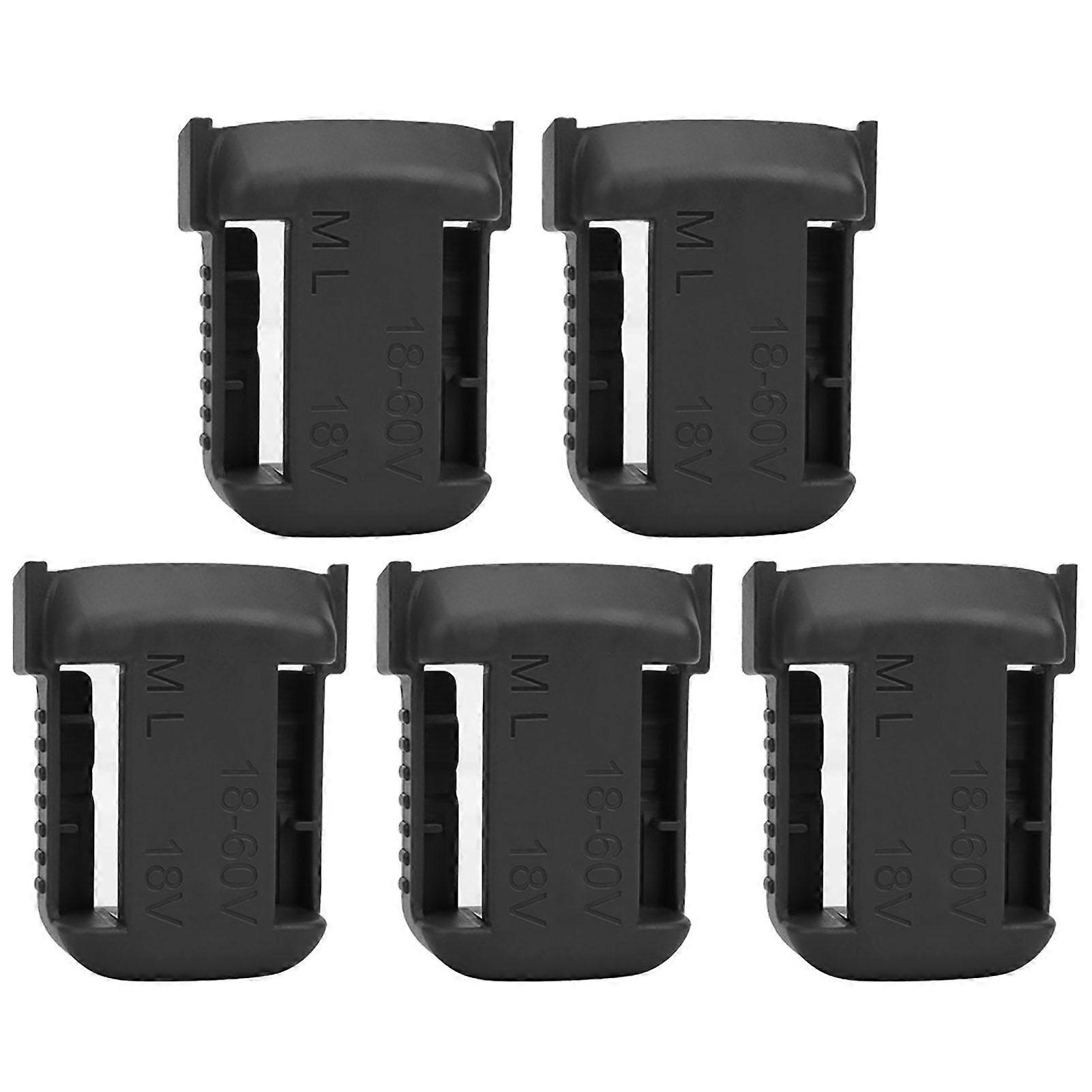 5Pcs Lithium Battery Storage Rack Shelf Bracket Belt Slot Fixing Device for Milwaukee M18 18VBlack