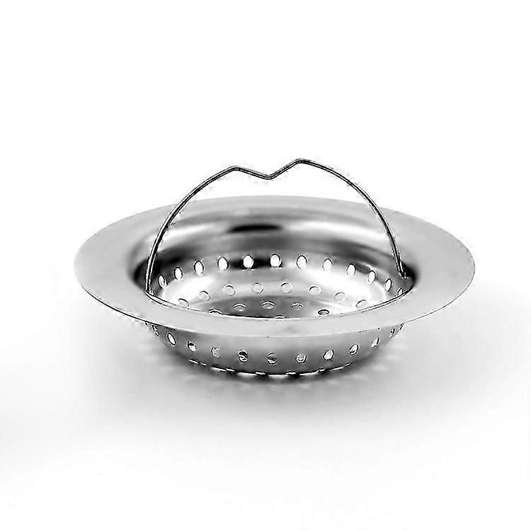 1 pc Kitchen Sink Strainer with Handle, Stainless Steel Sink Strainer with Handle, Kitchen Sink Grid, 110mm Diameter Easy to Clean GROOFOO