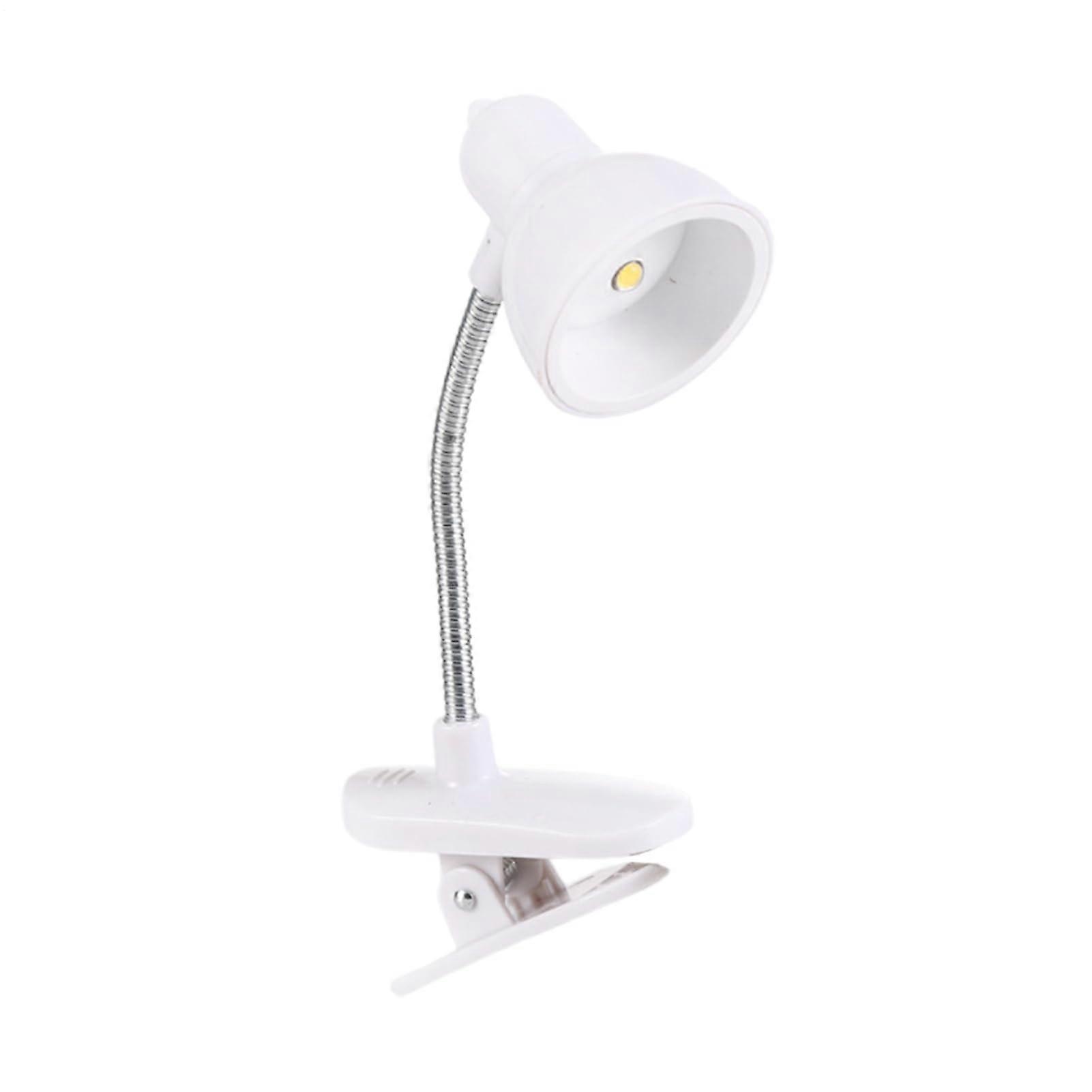 LED Clip Desk Lamp Clamp Base Adjustable Gooseneck Eye Comfort Reading Light For Desk Bedside Dorms White
