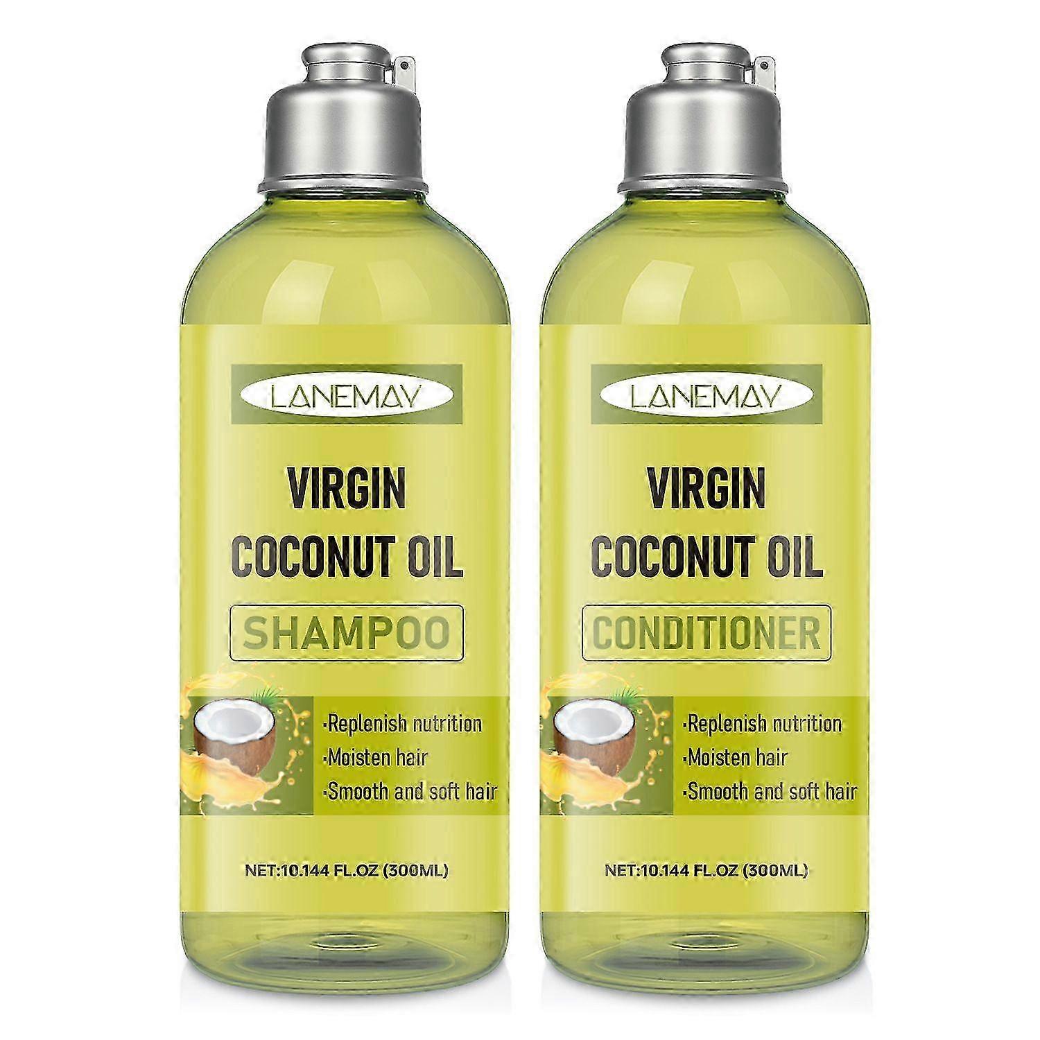 Coconut Shampoo and Conditioner Set - Sulfate Free and Paraben Free Intense Moisturizing Treatment - For Hydrating Your Scalp and Restoring Dry and Da
