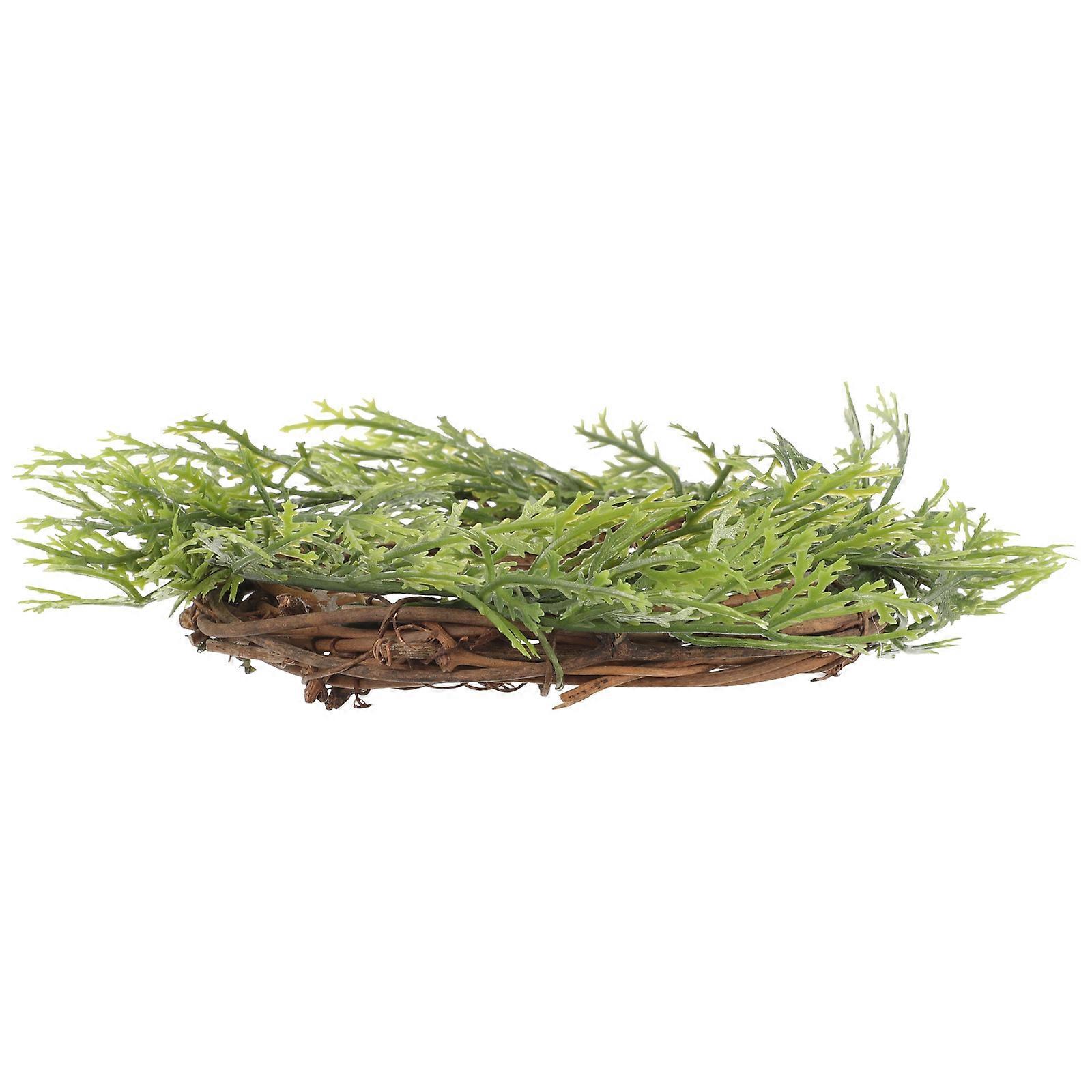Green Simulation Pine Wreath for Candle Decoration with Material