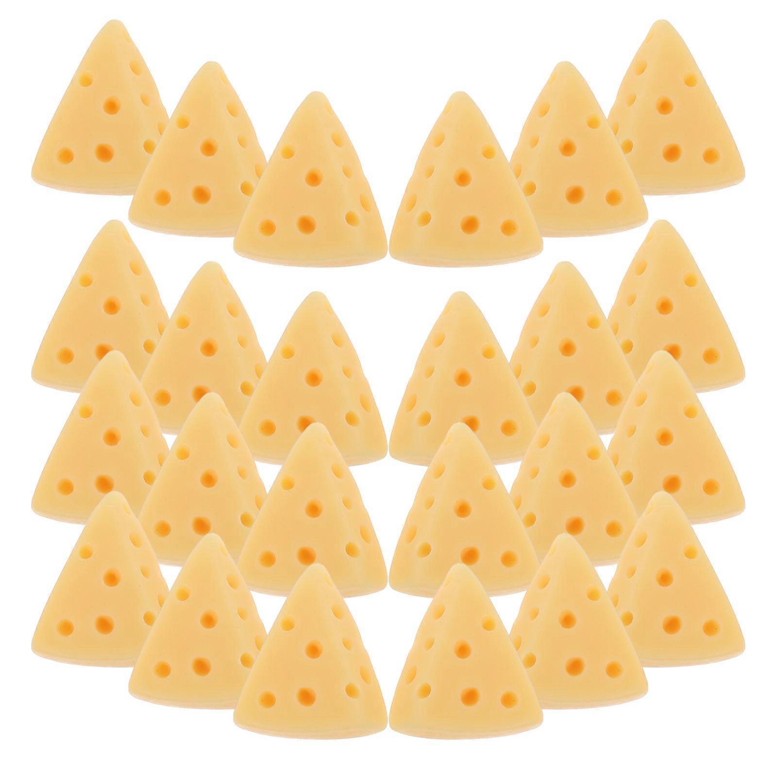 Artificial Cheese Model Cheese Ornament for Decor 50Pcs Lifelike Resin Decorations