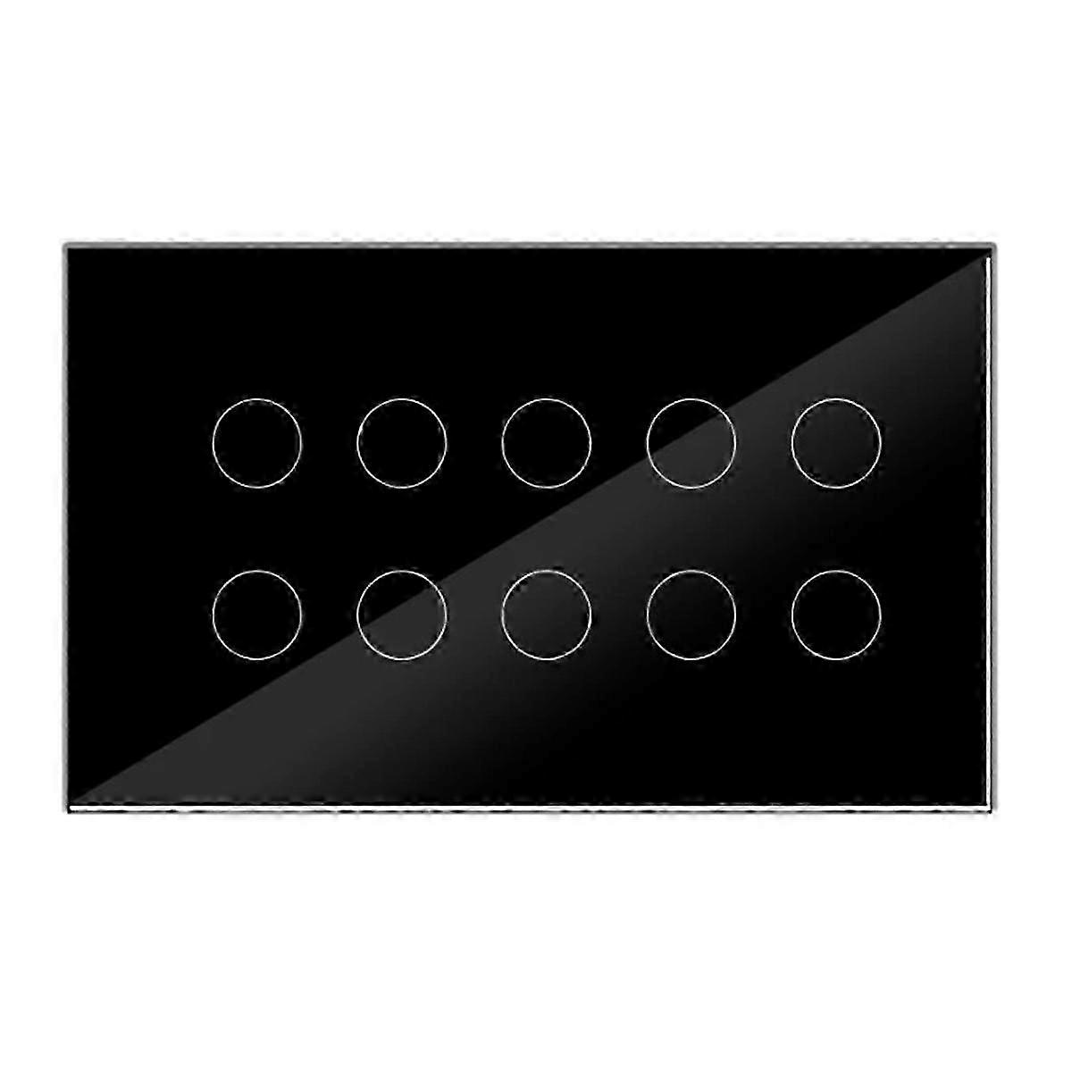 Interrupteur tactile WiFi intelligent, contrôle à 10 voies, design en verre, compatible avec Alexa et Home