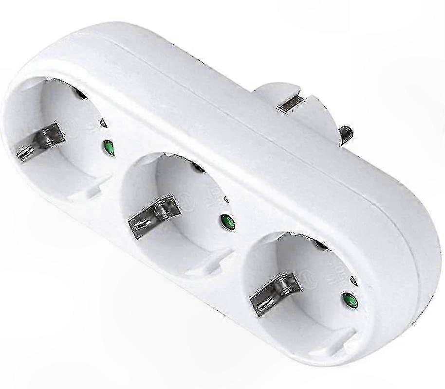 3-Way Socket Adapter, 16A/250V Multiple Plug Wall or Table Socket with 3 Outlets
