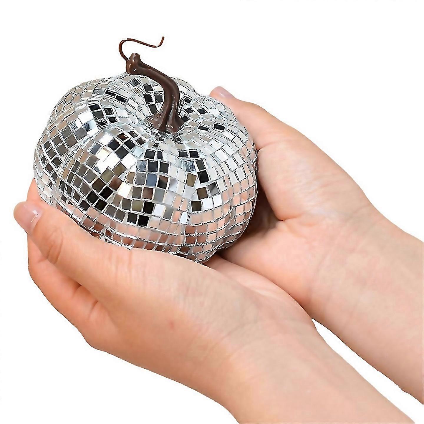 For Mirror Disco Ball Pumpkin Shape Disco Ball10cm Silver
