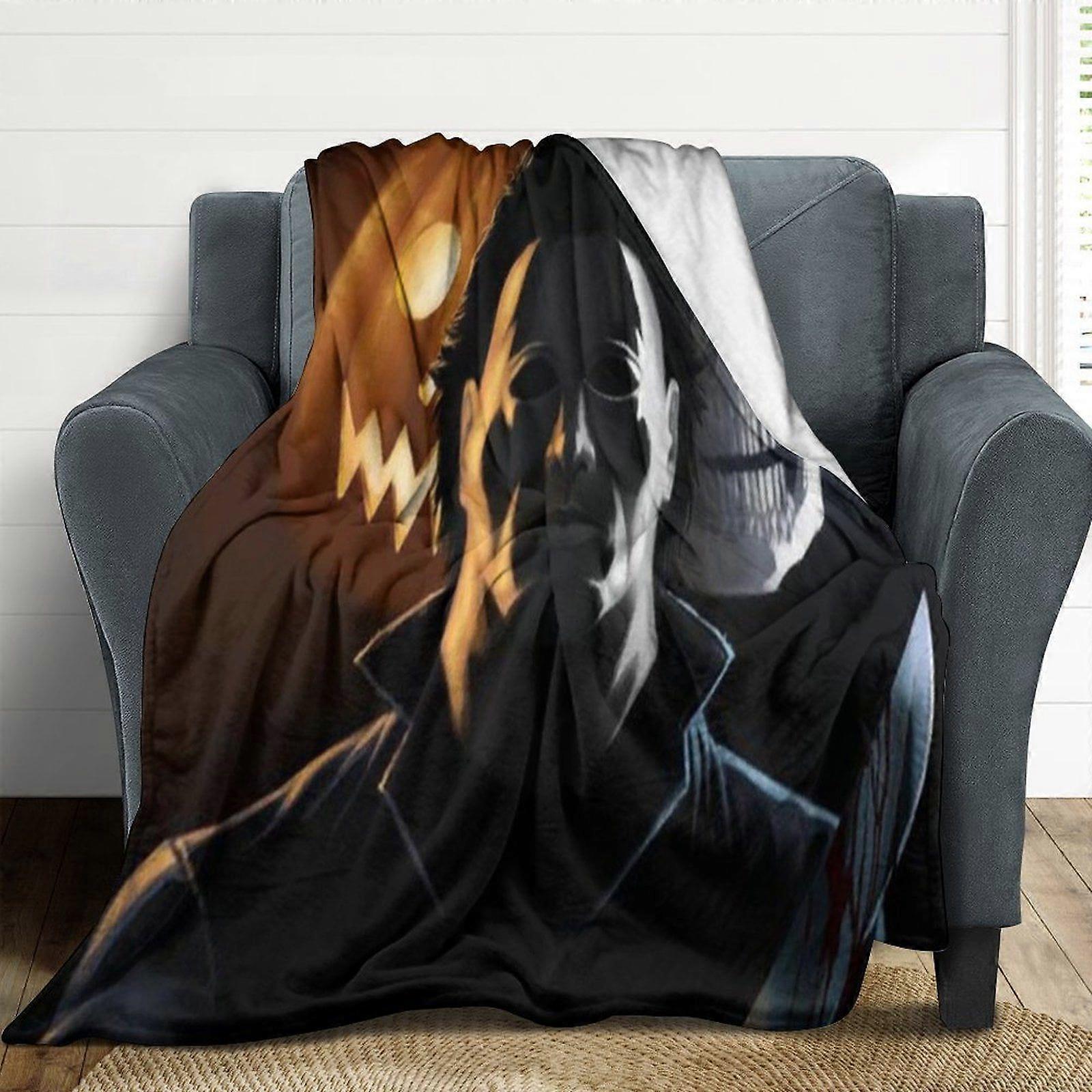 مايكل مايرز هالوين الفانيلا بطانيات لينة أفخم رمي بطانية غامضة مريحة فاخرة مكيف الهواء بطانية لغرفة النوم أريكة-w312