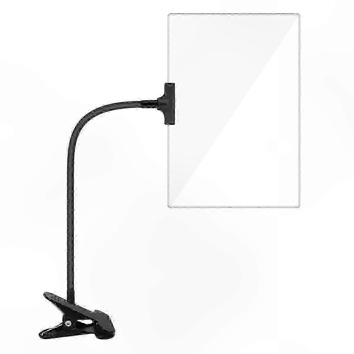 Flexible Gooseneck Magnifier with 5X Lens and Clamp, 6x3.5 Inch Adjustable Magnifying Glass for Hands-Free Use