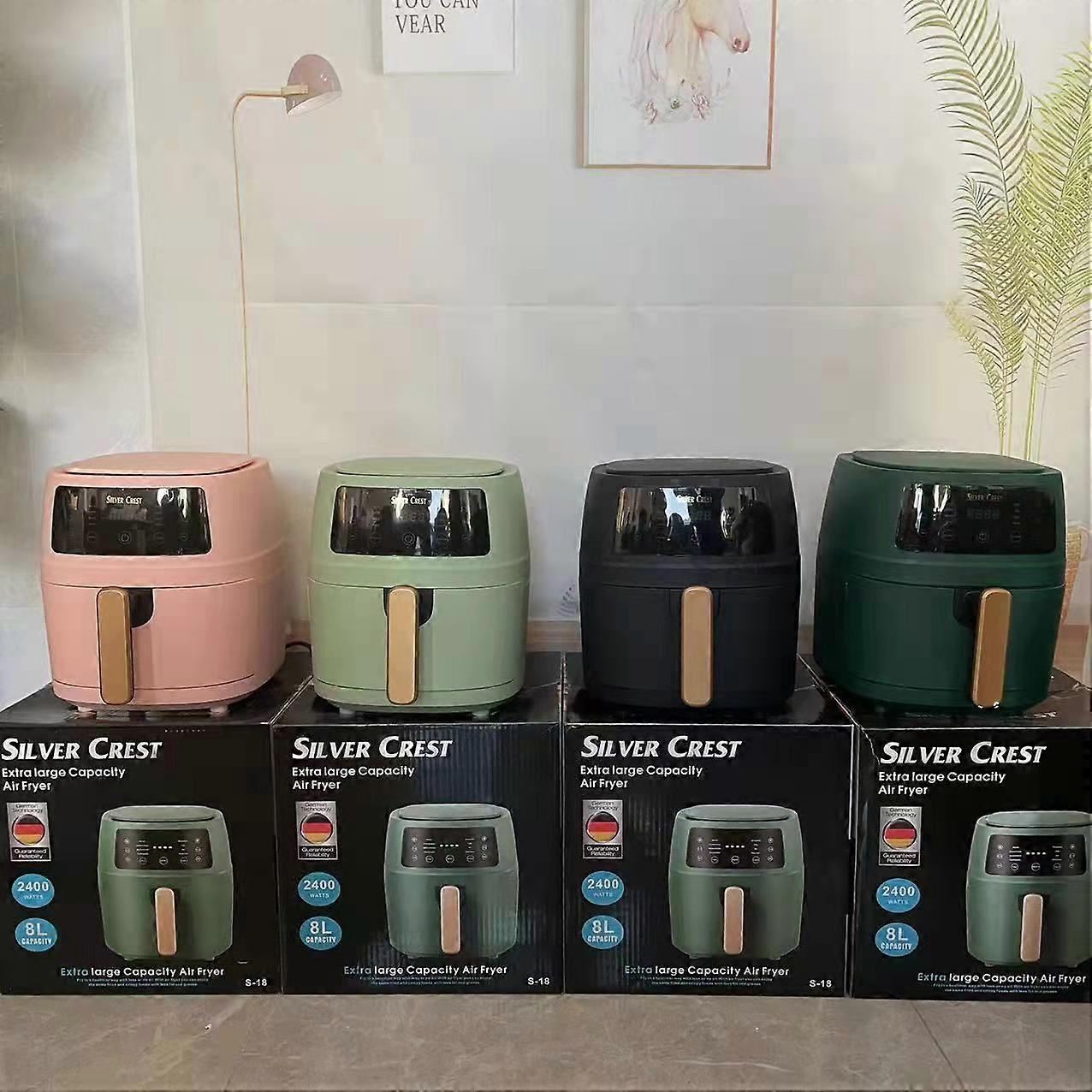 8L Heißluftfritteuse mit großem Fassungsvermögen und intelligentem Touchscreen, multifunktionale Haushalts-Heißluftfritteuse, LCD-Display Gesundes ölfreies Kochen