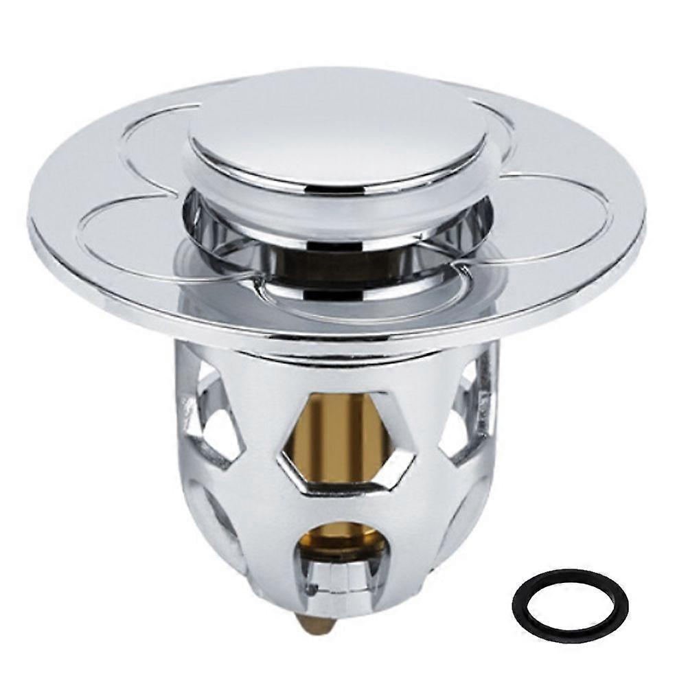 Sink Plug Stainless Steel Pop Up Sink Plug Universal Drain Plug for Countertop Washbasin Bath Plug