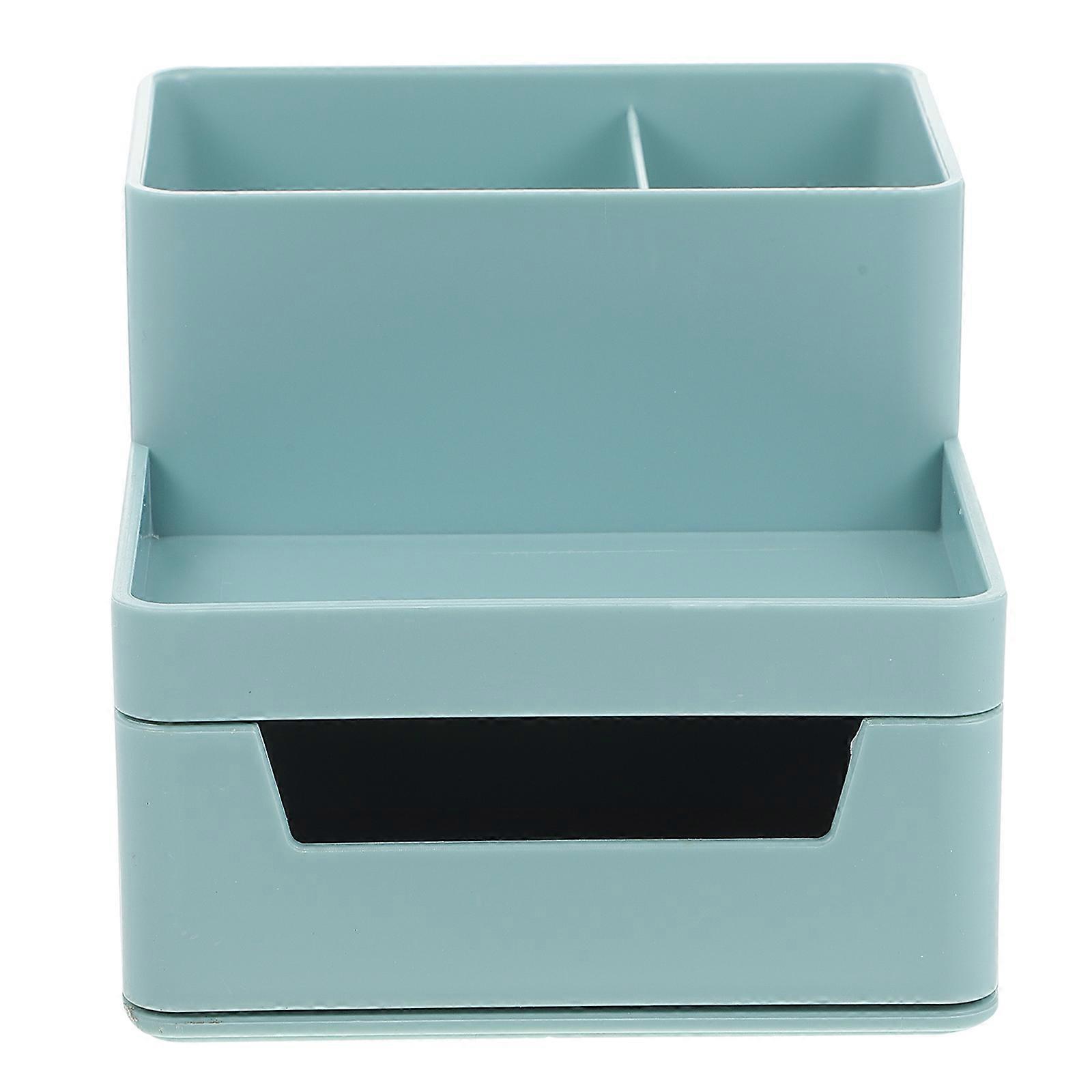 Plastic Storage Box Pen Holder for Desk Organization 2Pcs Blue