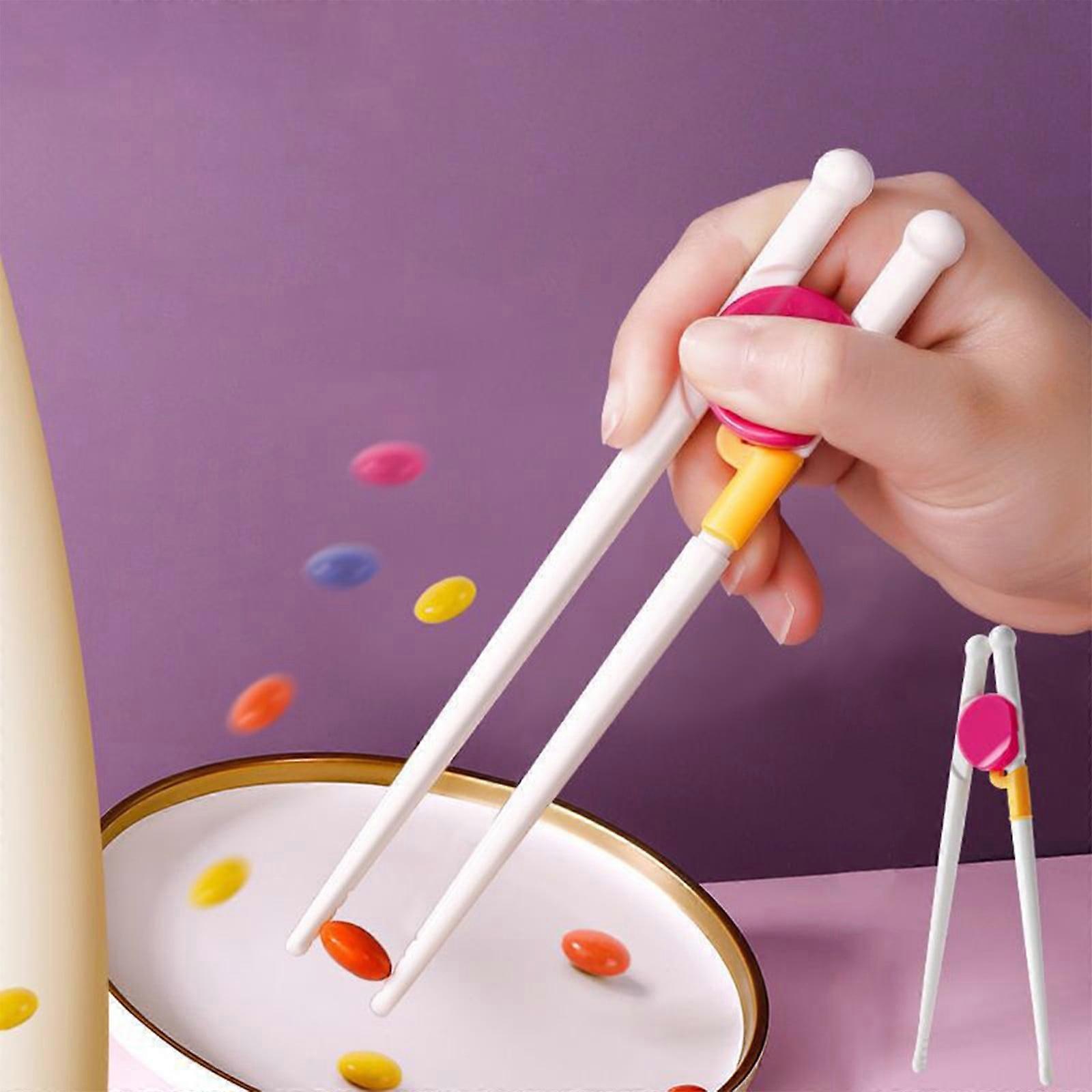 Snmubt Kids Training Chopsticks Easy To Use Training Chopsticks Kids Chopsticks Reusable Chopstick Set Learning Tableware (Red)