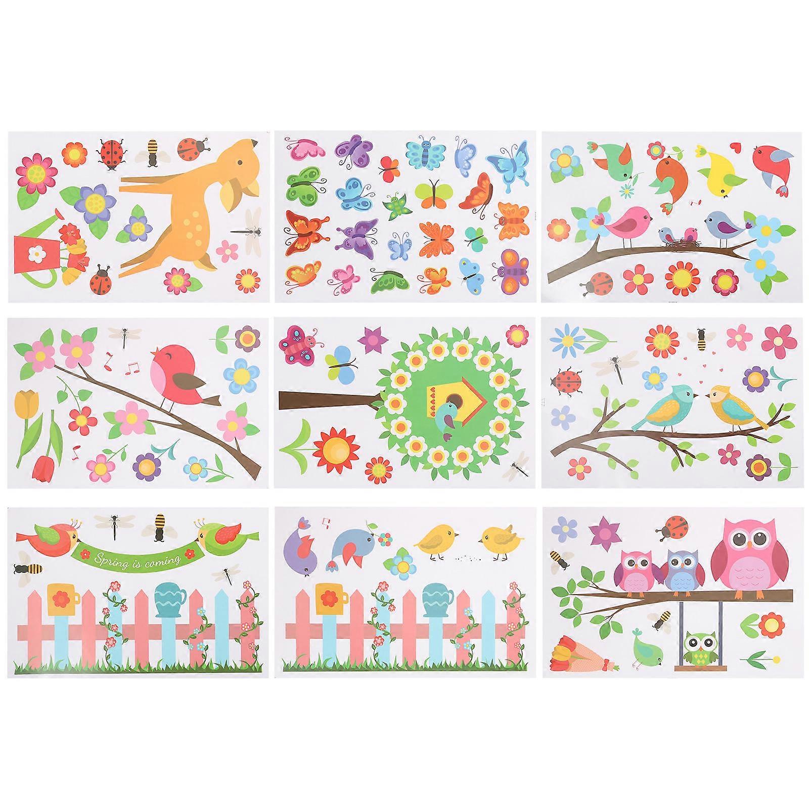 Spring Stickers For Nursery And Living Room Decor Featuring Flowers And Butterflies In Assorted Color 27 Sheets