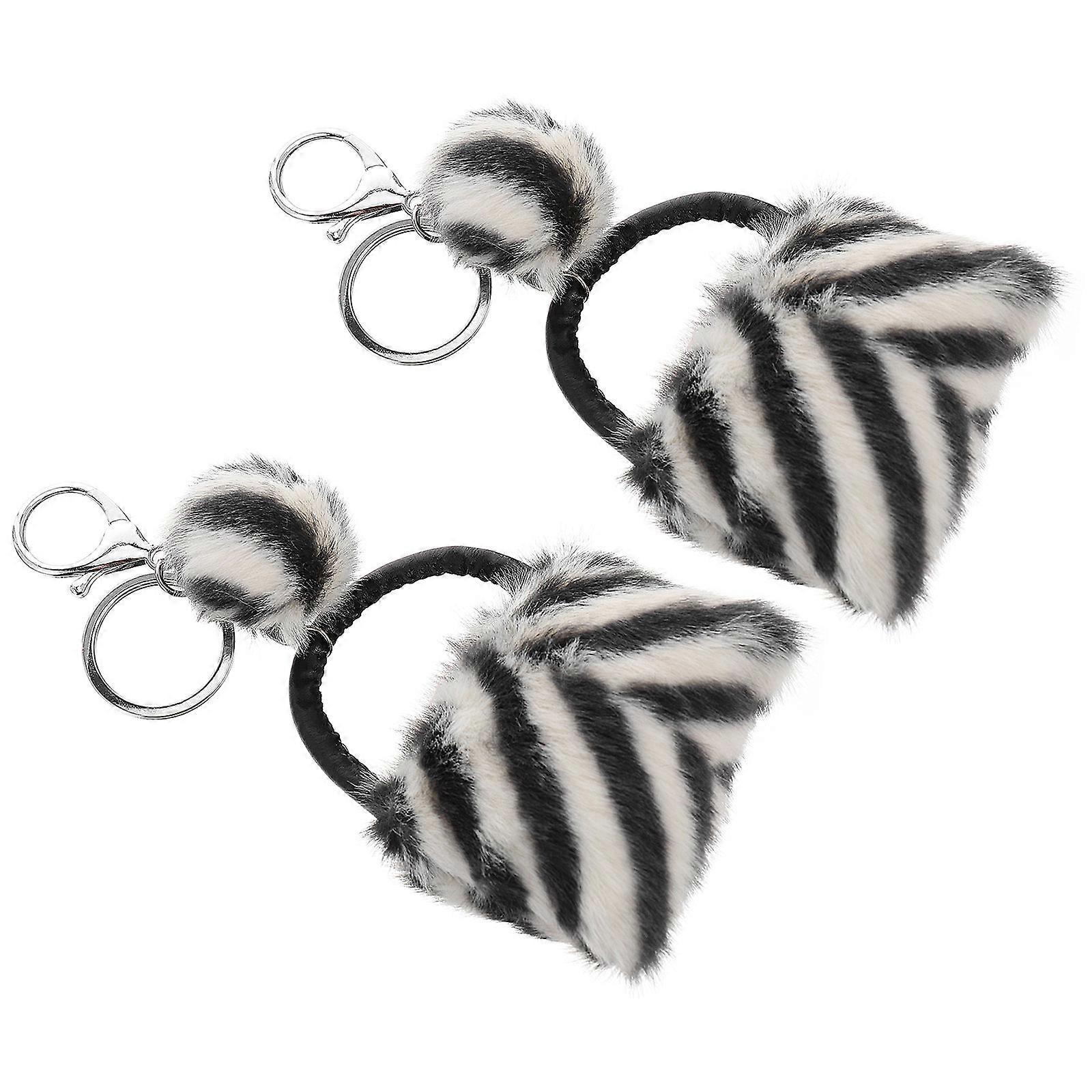 4 Pcs Plush Bag Shaped Keychain Adorable Hanging Accessory for Car Key Cell Phone Dark Grey 13.5X7X2CM