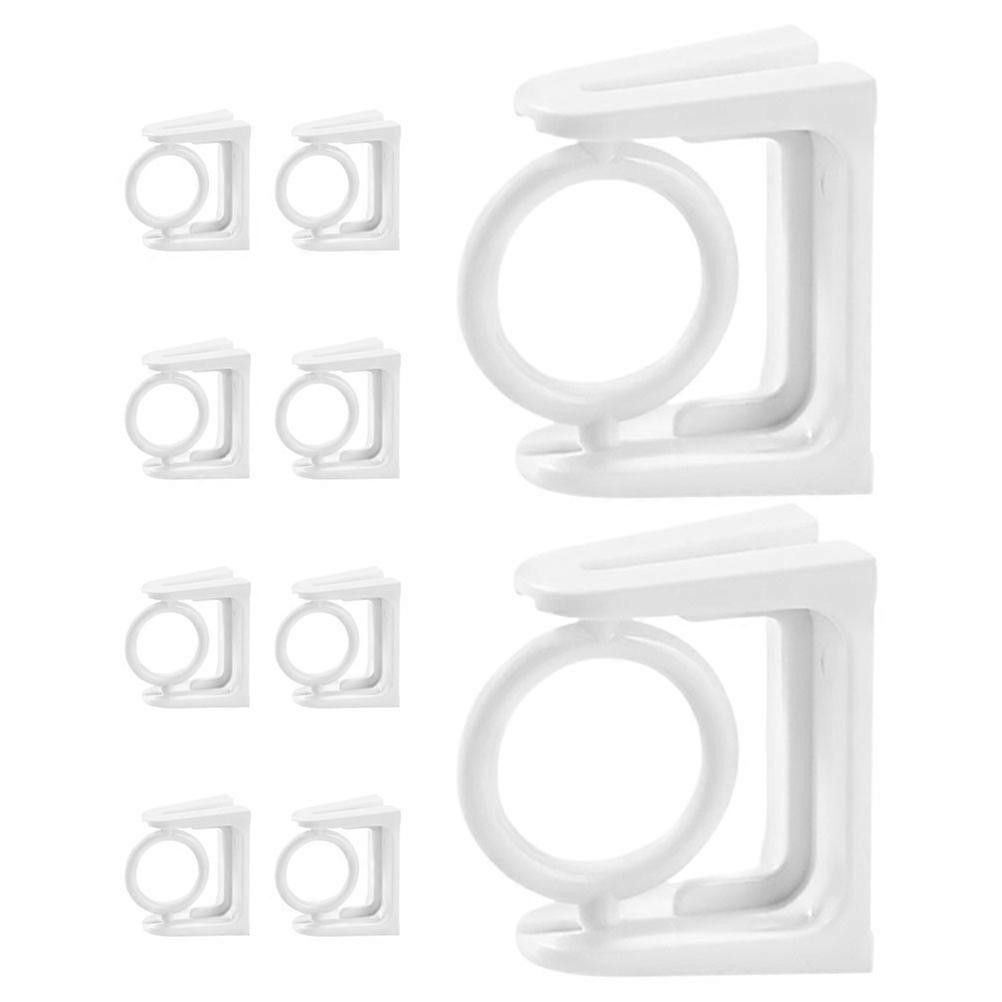 Plastic Curtain Rod Holder for Bathroom Hanging Pole with Rotating Hooks 50Pcs