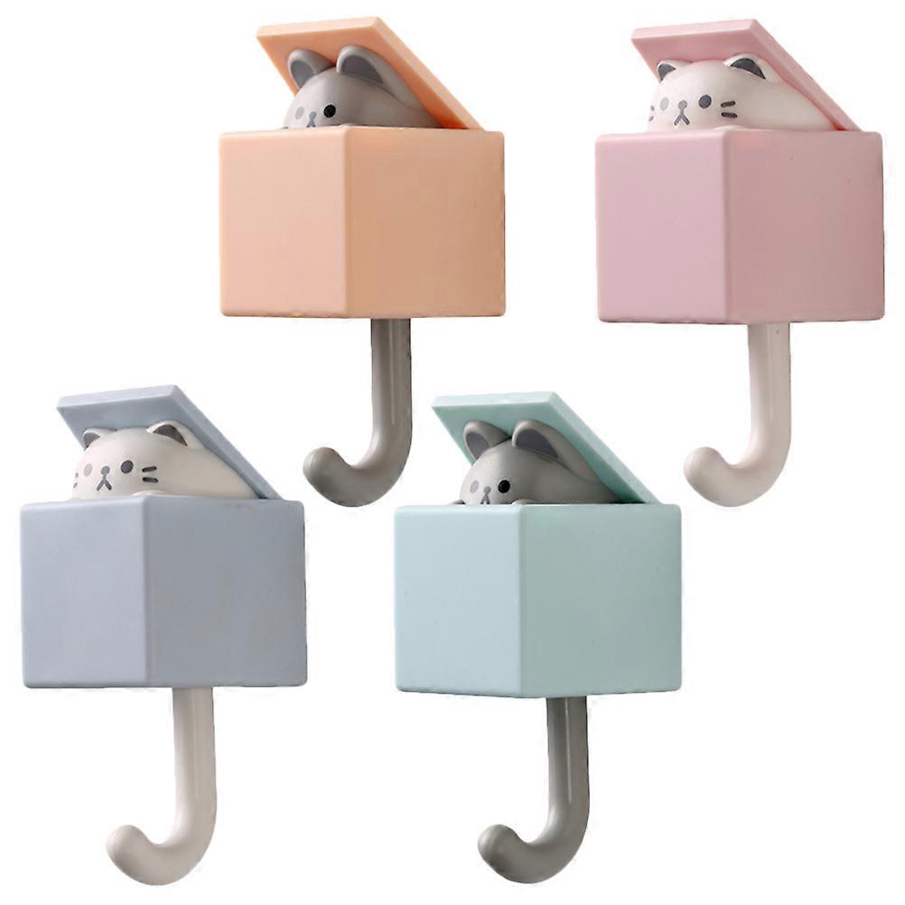 Assorted Color 12Pcs Cartoon Wall Hooks Heavy Load Bearing Hanging for Daily Use Bedroom Towel Bags