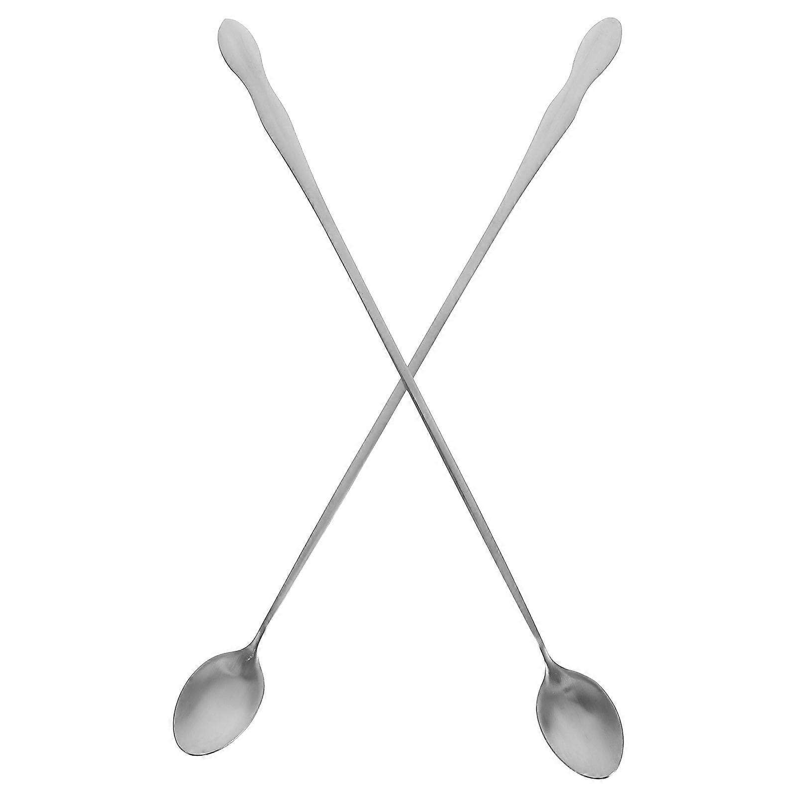 8Pcs Stainless Steel Soup Spoon for Stirring Long Handle Silver Kitchen Tools