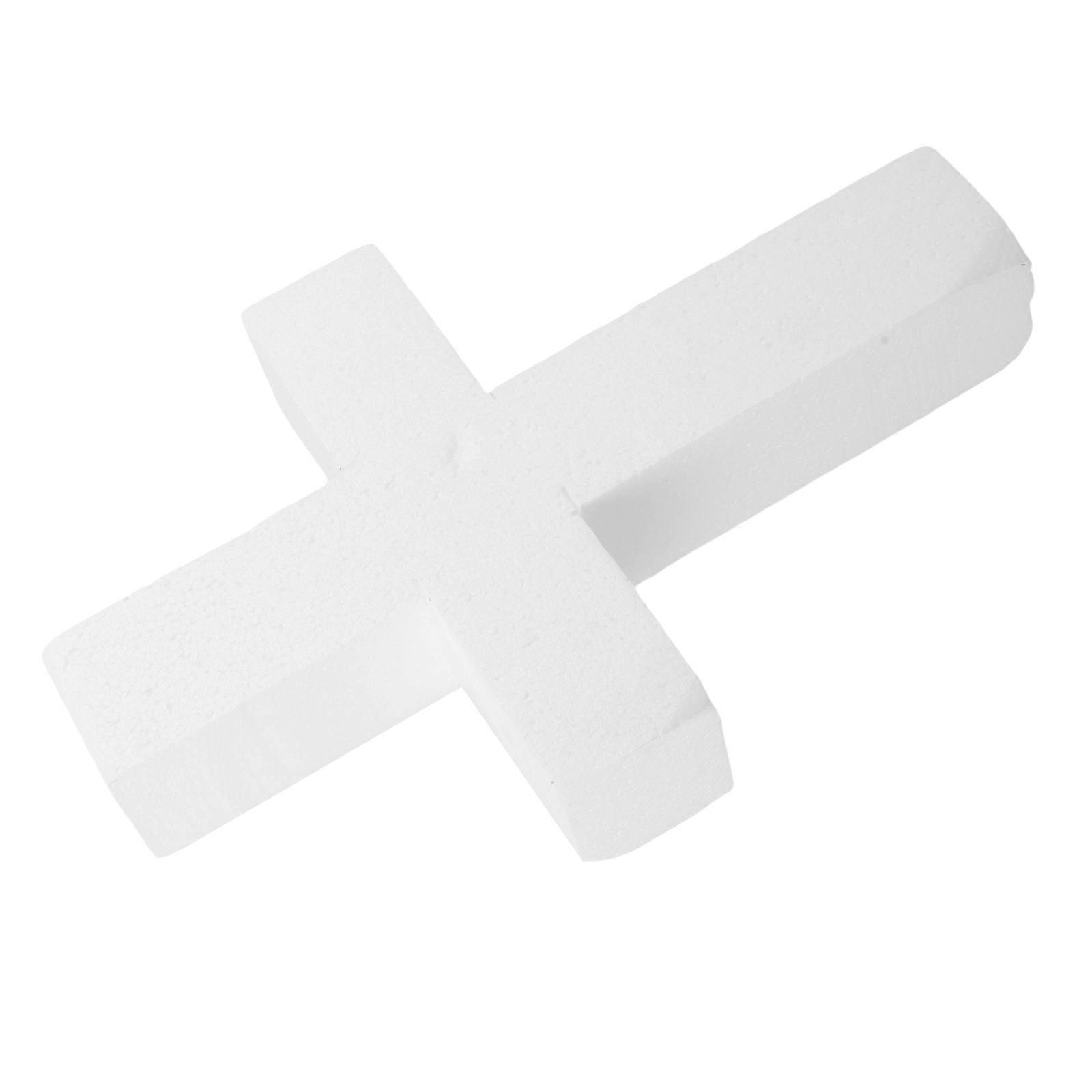 White Polystyrene Foam Craft Cross for DIY Use 2Pcs Party Decor