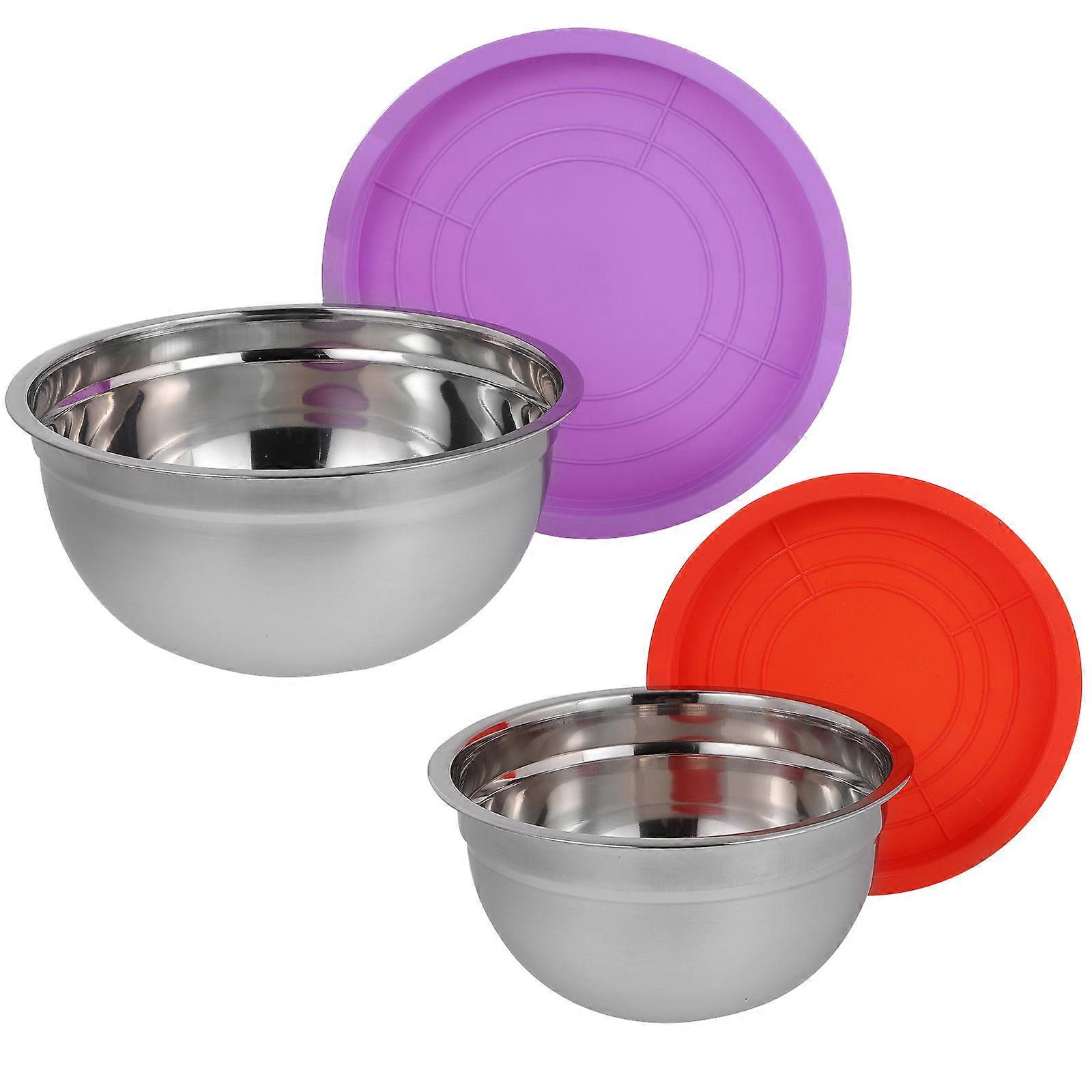 4Pcs Stainless Steel Mixing Bowl with Lids for Salad and Egg Use
