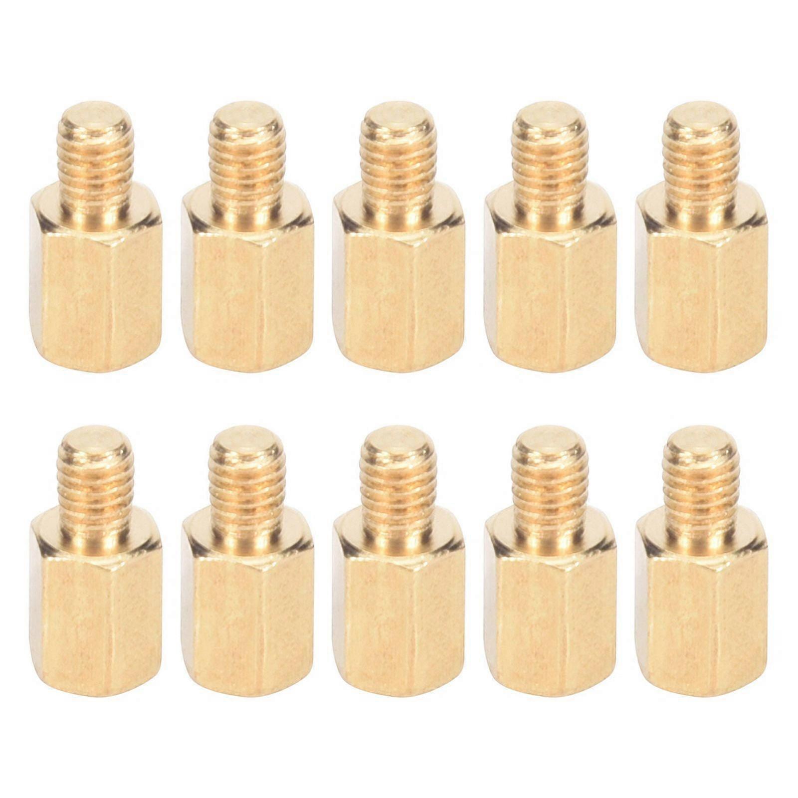 10 Pcs PC PCB Motherboard Brass Standoff Hexagonal Spacer M3 6+4mm
