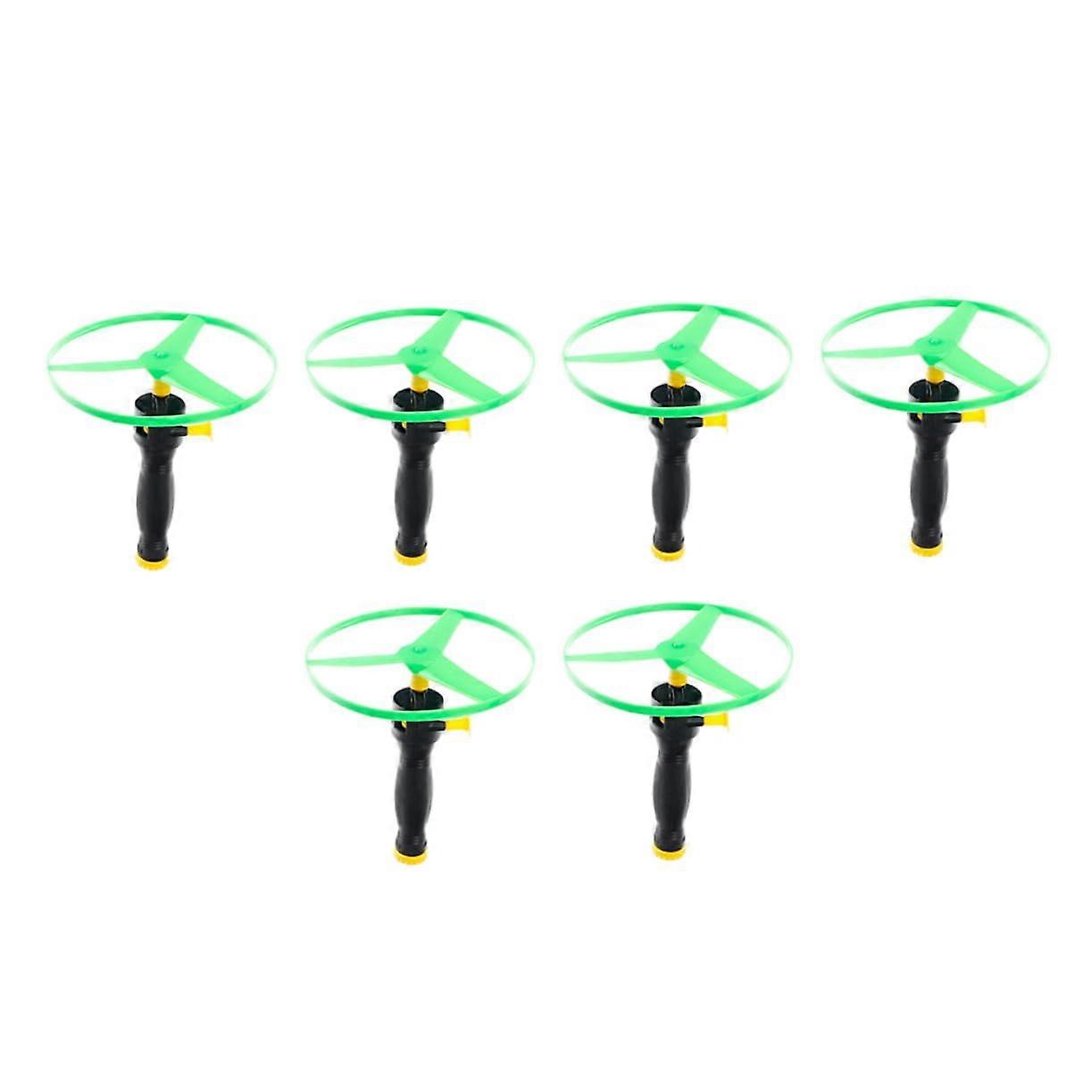 Flying Disc 6Pack With Pull String Smooth Edge Outdoor Throwing Game For Boys Safe Backyard And Beach Fun Random Color